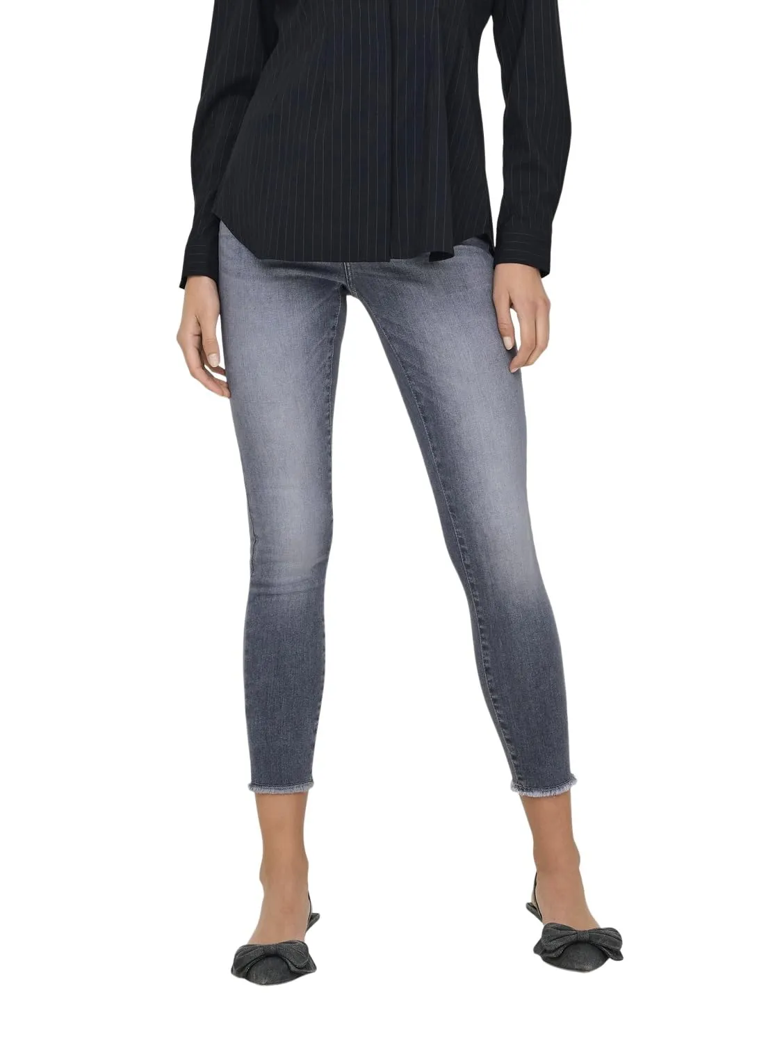 ONLBLUSH Vita Media Skinny Fit Lunghezza Alla Caviglia Jeans Grigio X_L/34 - immagine 2