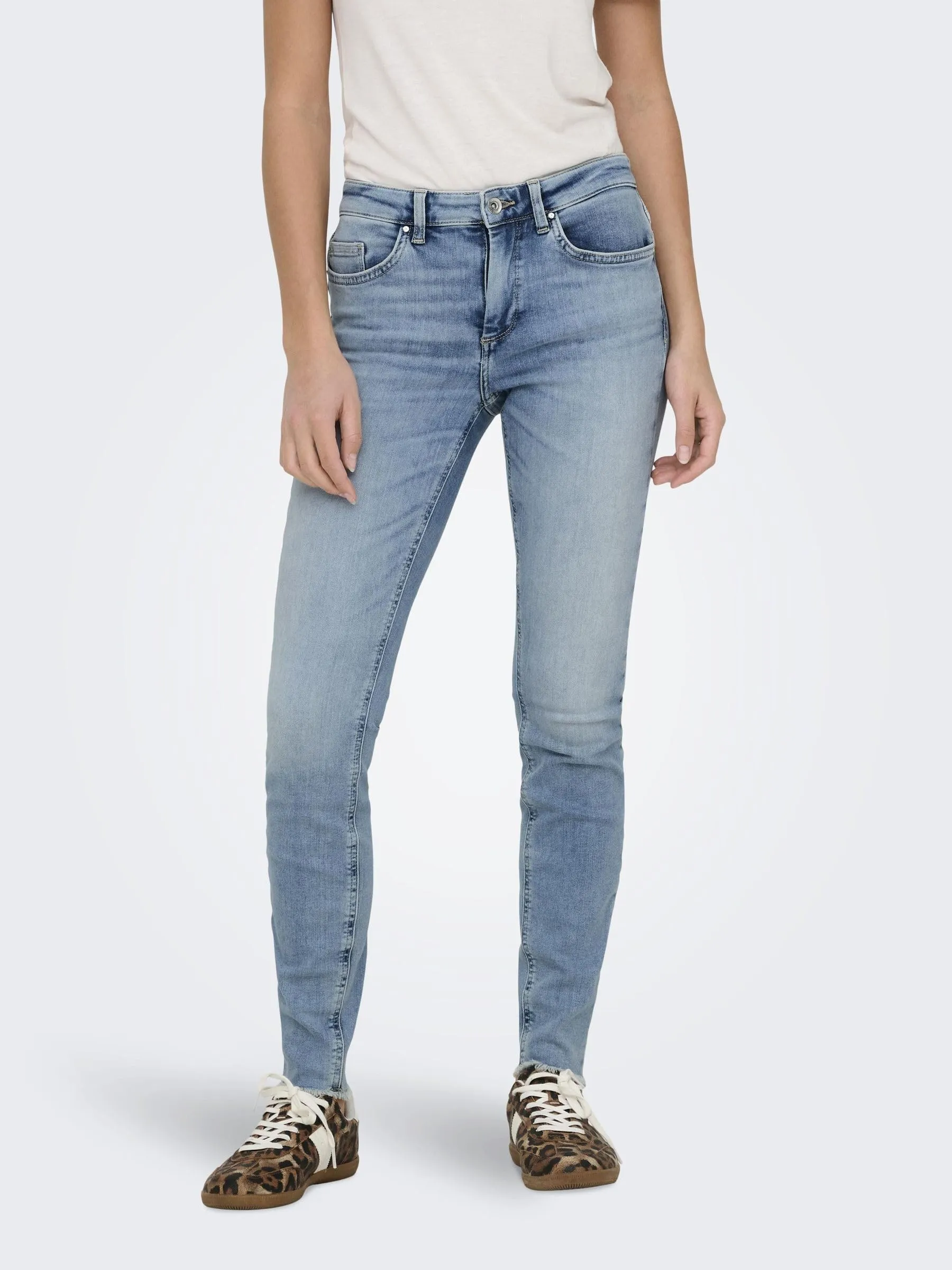 ONLY ONLBLUSH Vita Media Skinny Fit Lunghezza alla Caviglia Jeans Blu M/32 - immagine 2