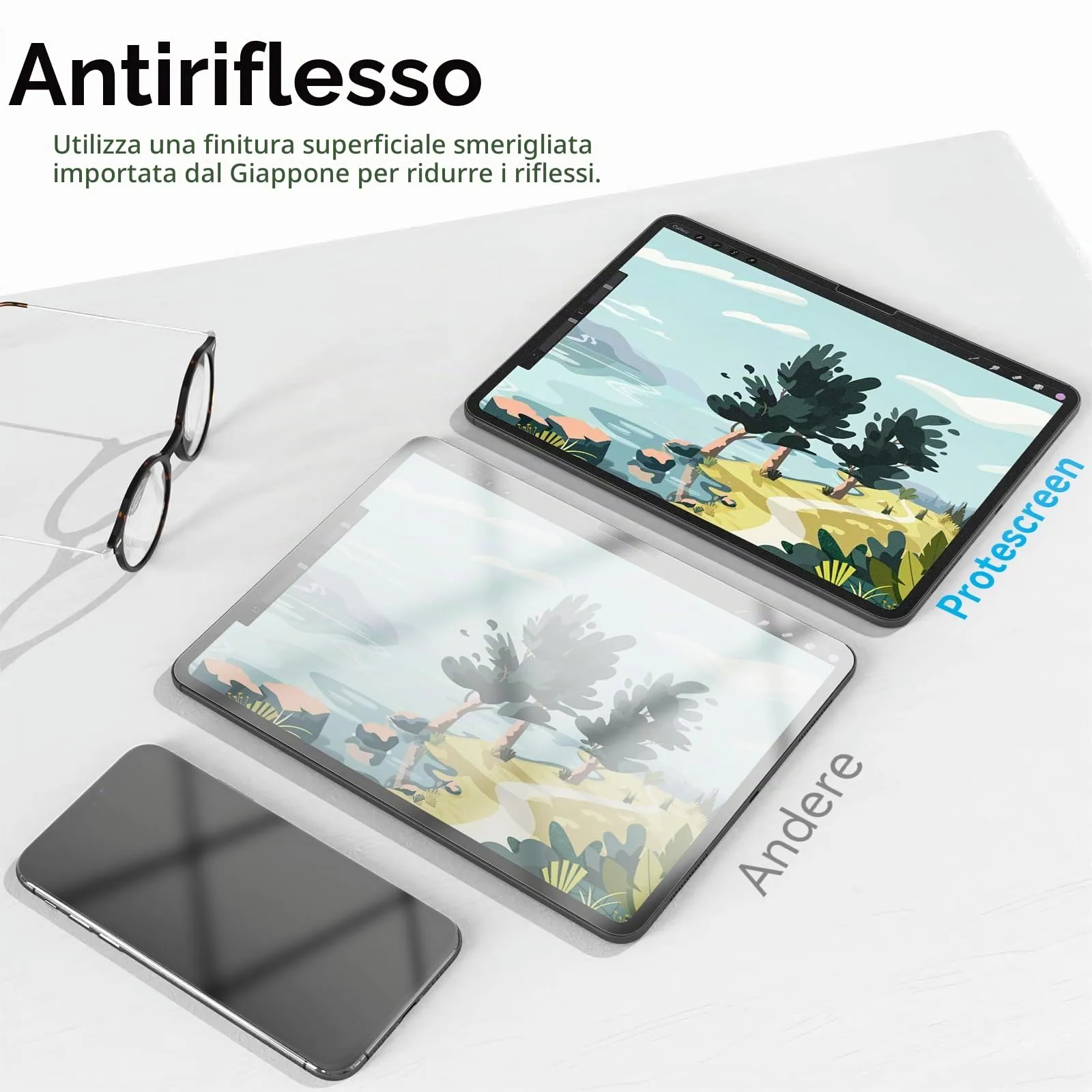 [2 Pezzi] Pellicola Protettiva Effetto Carta per iPad Air 11 Pollici 2025 M3 / 2024 M2,Schermo Protettivo per iPad Air 6 Gen. Opaca in Carta PET, Antiriflesso/Anti-impronte - immagine 4