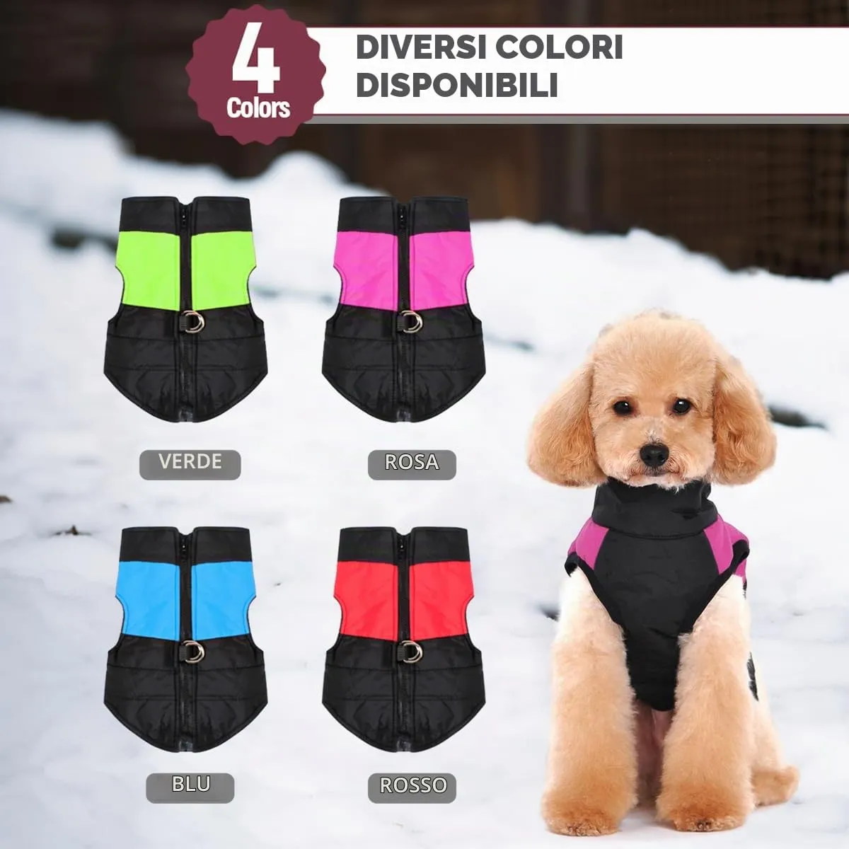 Ectkuee Animale Domestico Cane Vestiti Imbottito Abbigliamento Cappotto Giacca - immagine 5