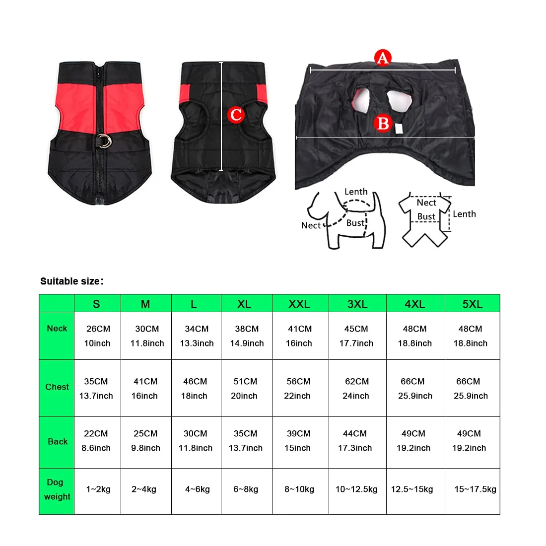 Ectkuee Animale Domestico Cane Vestiti Imbottito Abbigliamento Cappotto Giacca - immagine 7
