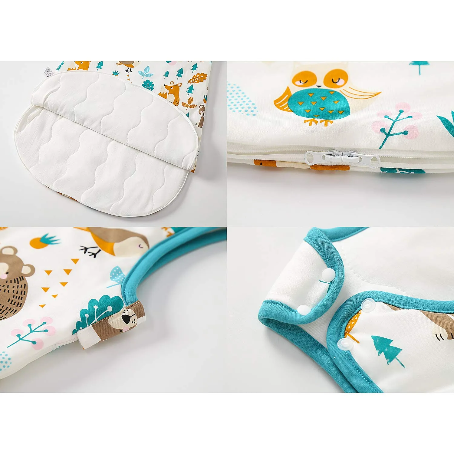 Mosebears Mosbears Sacco nanna invernale per bambini, 2,5 Tog, 100% cotone, diverse dimensioni dalla nascita fino a 24 mesi, adatto per tutto l'anno - immagine 5