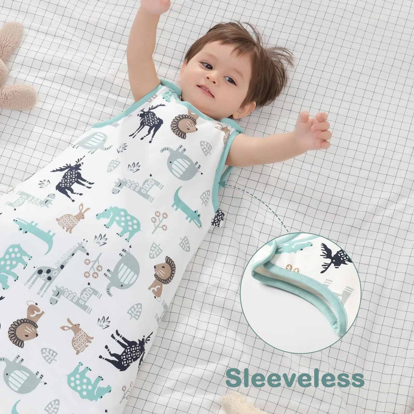 Mosebears Mosbears Sacco nanna invernale per bambini, 2,5 Tog, 100% cotone, diverse dimensioni dalla nascita fino a 24 mesi, adatto per tutto l'anno - immagine 5