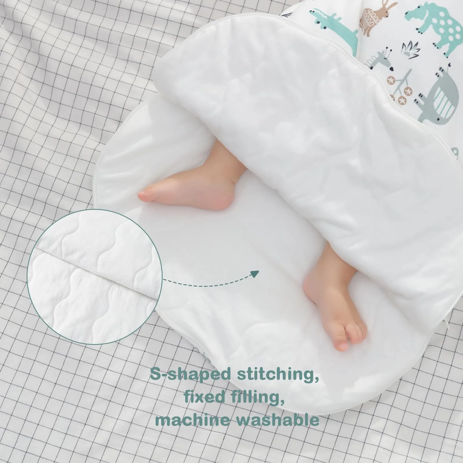 Mosebears Mosbears Sacco nanna invernale per bambini, 2,5 Tog, 100% cotone, diverse dimensioni dalla nascita fino a 24 mesi, adatto per tutto l'anno - immagine 7
