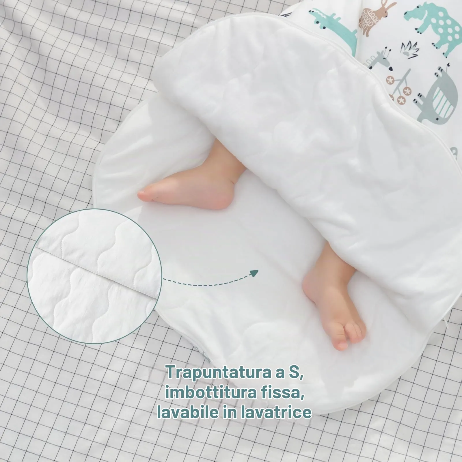 Mosebears Sacco nanna invernale per bambini, 2,5 Tog, 100% cotone, diverse dimensioni, dalla nascita fino a 18 mesi, adatto per tutto l'anno - immagine 7