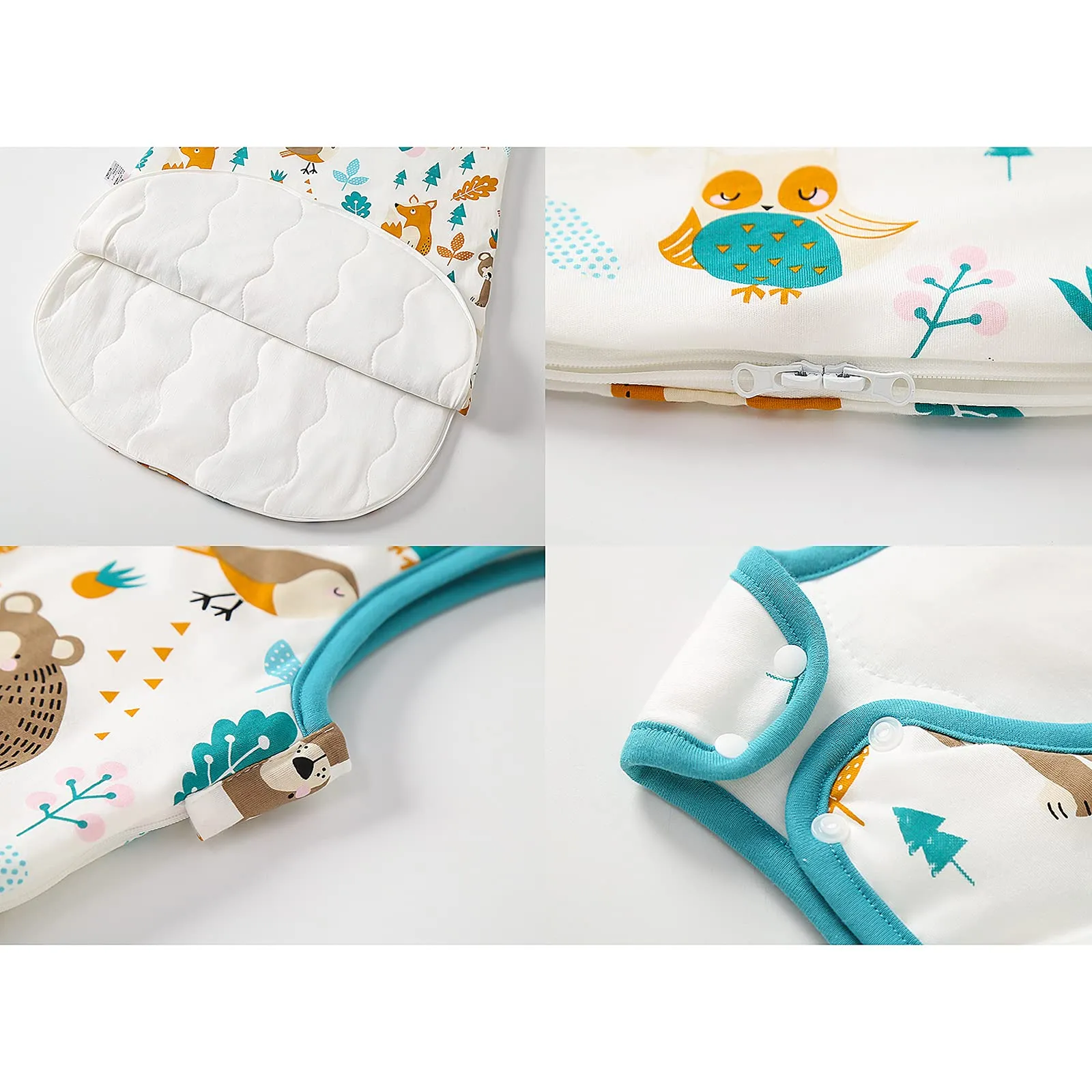 Mosebears Sacco nanna invernale per bambini, 2,5 Tog, 100% cotone, diverse dimensioni, dalla nascita fino a 18 mesi, adatto per tutto l'anno - immagine 5