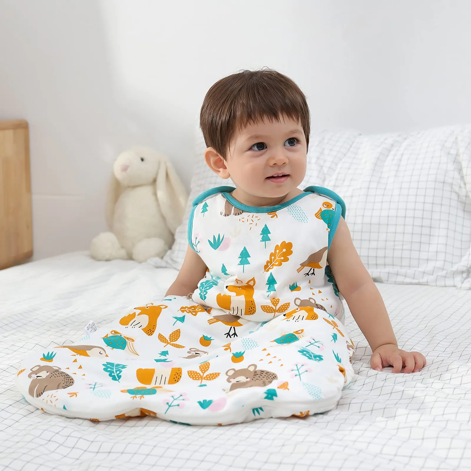 Mosebears Sacco nanna invernale per bambini, 2,5 Tog, 100% cotone, diverse dimensioni, dalla nascita fino a 18 mesi, adatto per tutto l'anno - immagine 6
