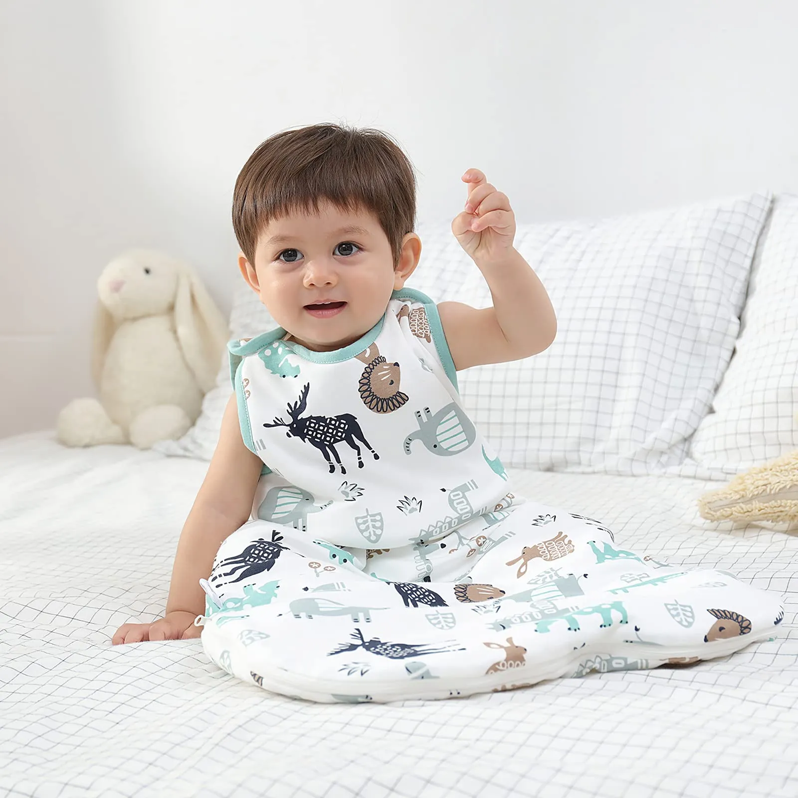 Sacco a pelo invernale per bambini, sacco a pelo da 2,5 tog, in 100% cotone, varie misure, dalla nascita all'età di 18 mesi, per tutto l'anno - immagine 6