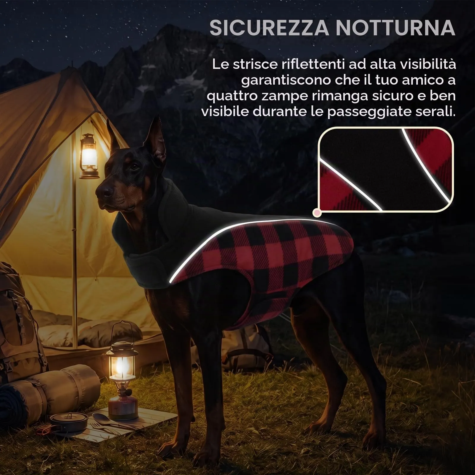 CITÉTOILE Cappotto Invernale per Cani, Giacca Calda e Antivento Rosso M - immagine 5