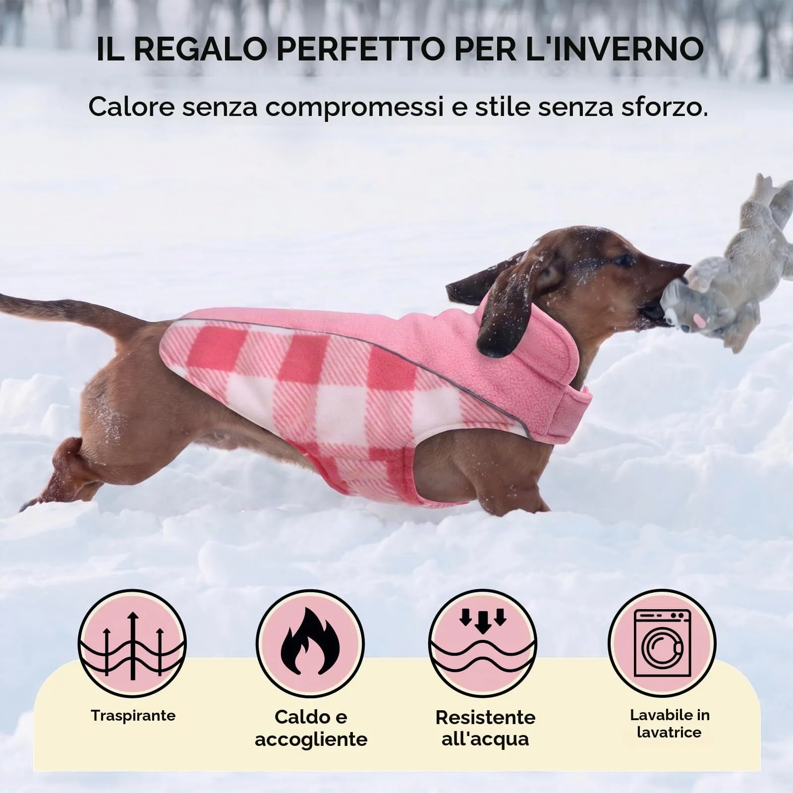 CITÉTOILE Cappotto Invernale per Cani, Giacca Calda e Antivento Rosa XXL - immagine 7