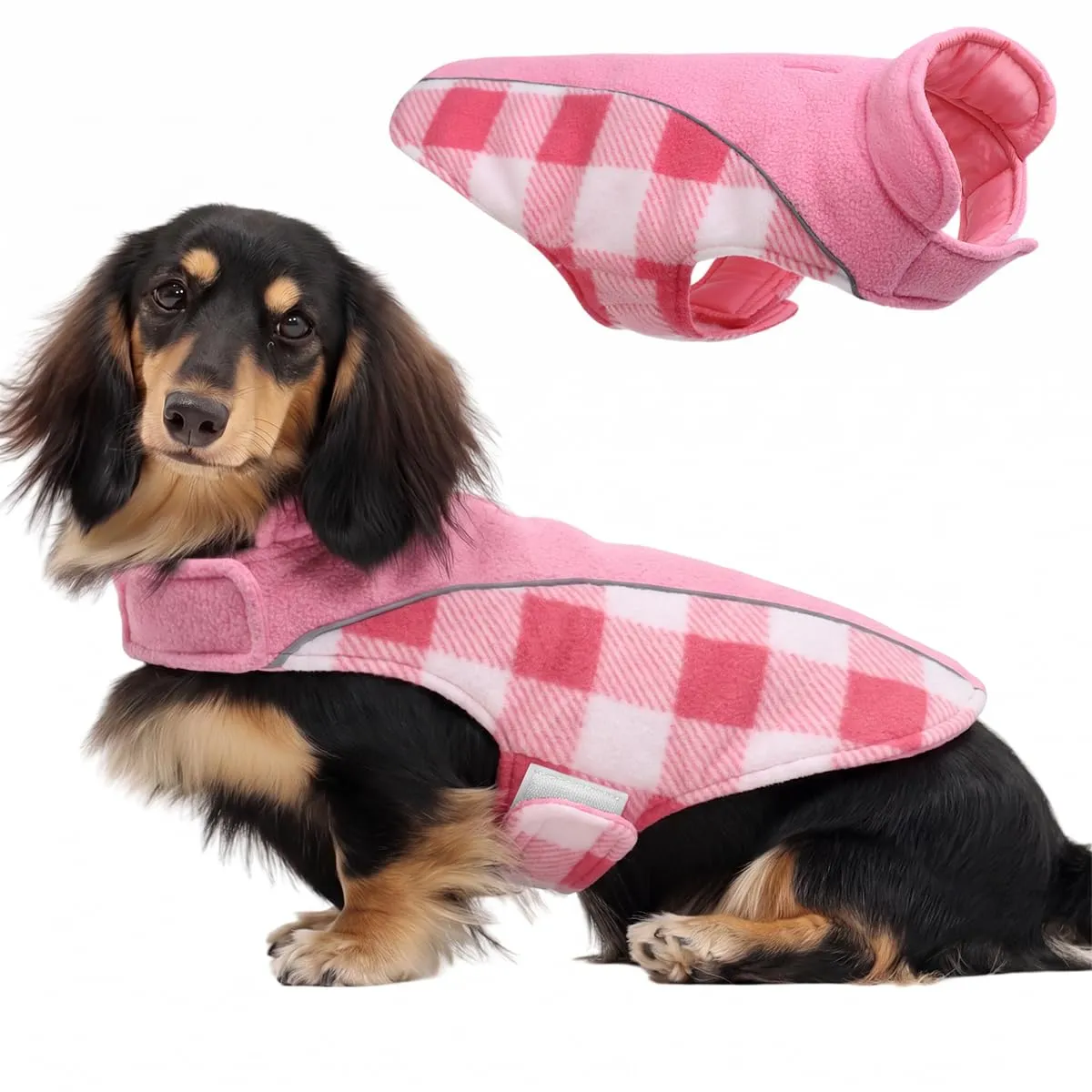 CITÉTOILE Cappotto Invernale per Cani, Giacca Calda e Antivento Rosa M - immagine 1