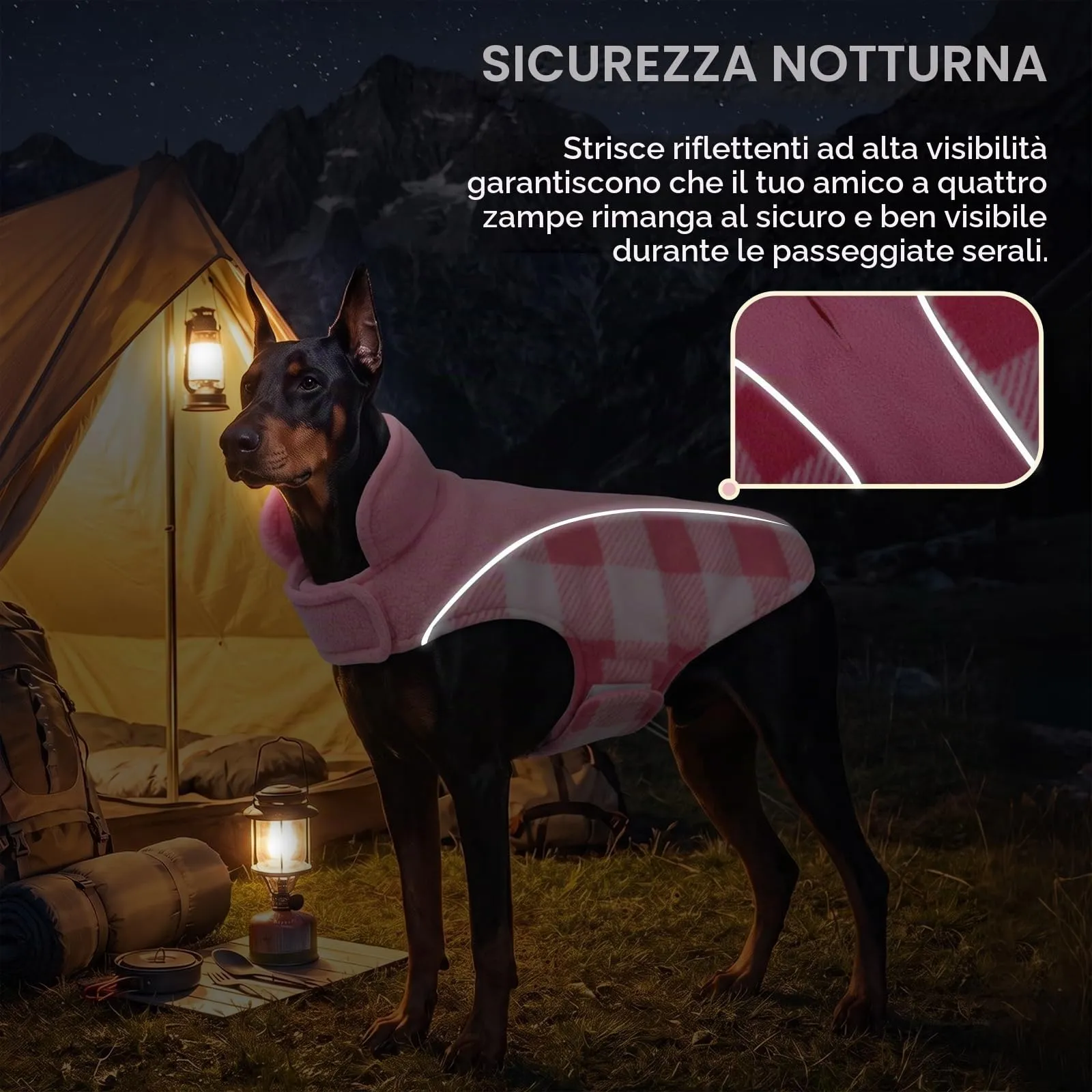 CITÉTOILE Cappotto Invernale per Cani, Giacca Calda e Antivento Rosa M - immagine 5