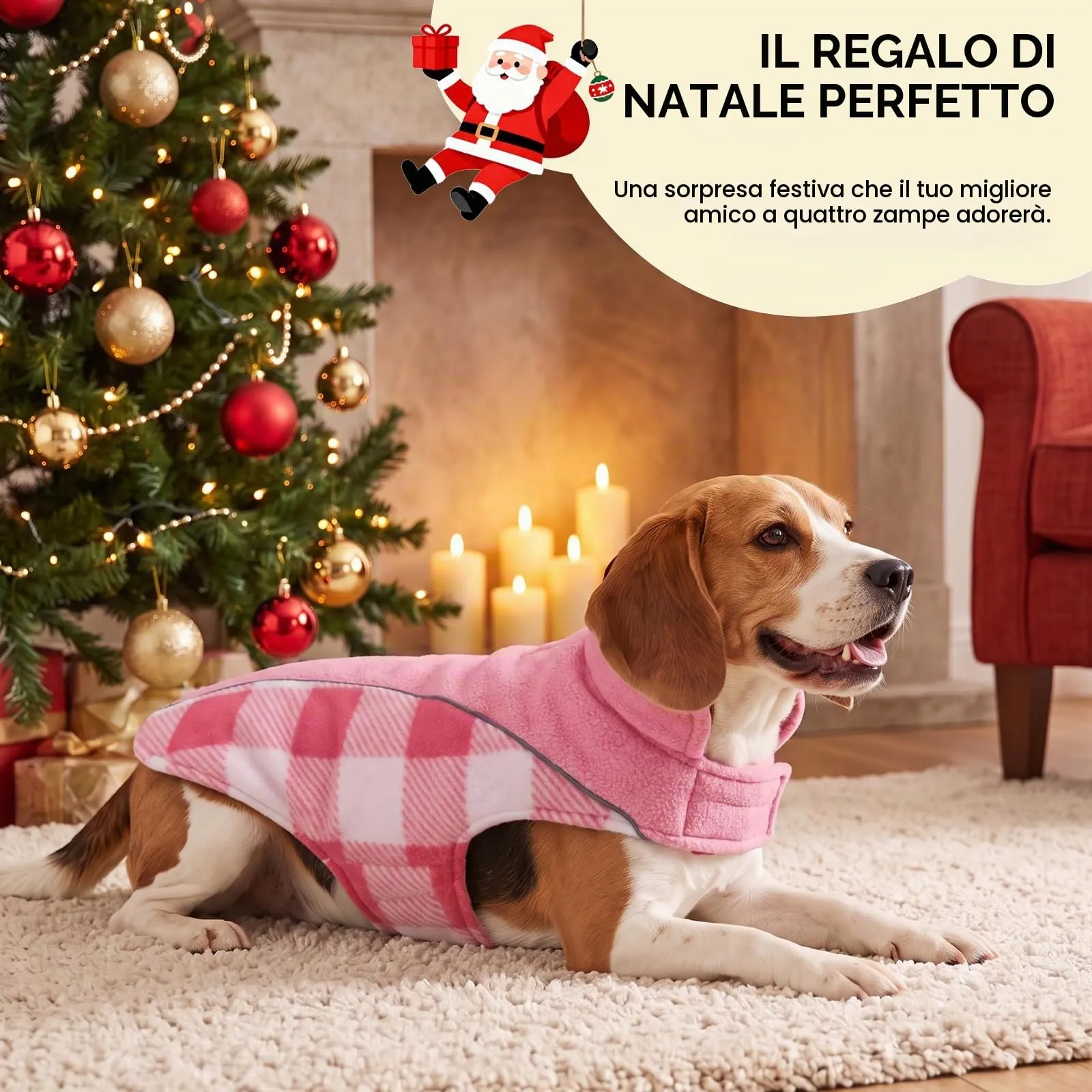 CITÉTOILE Cappotto Invernale per Cani, Giacca Calda e Antivento Rosa L - immagine 6