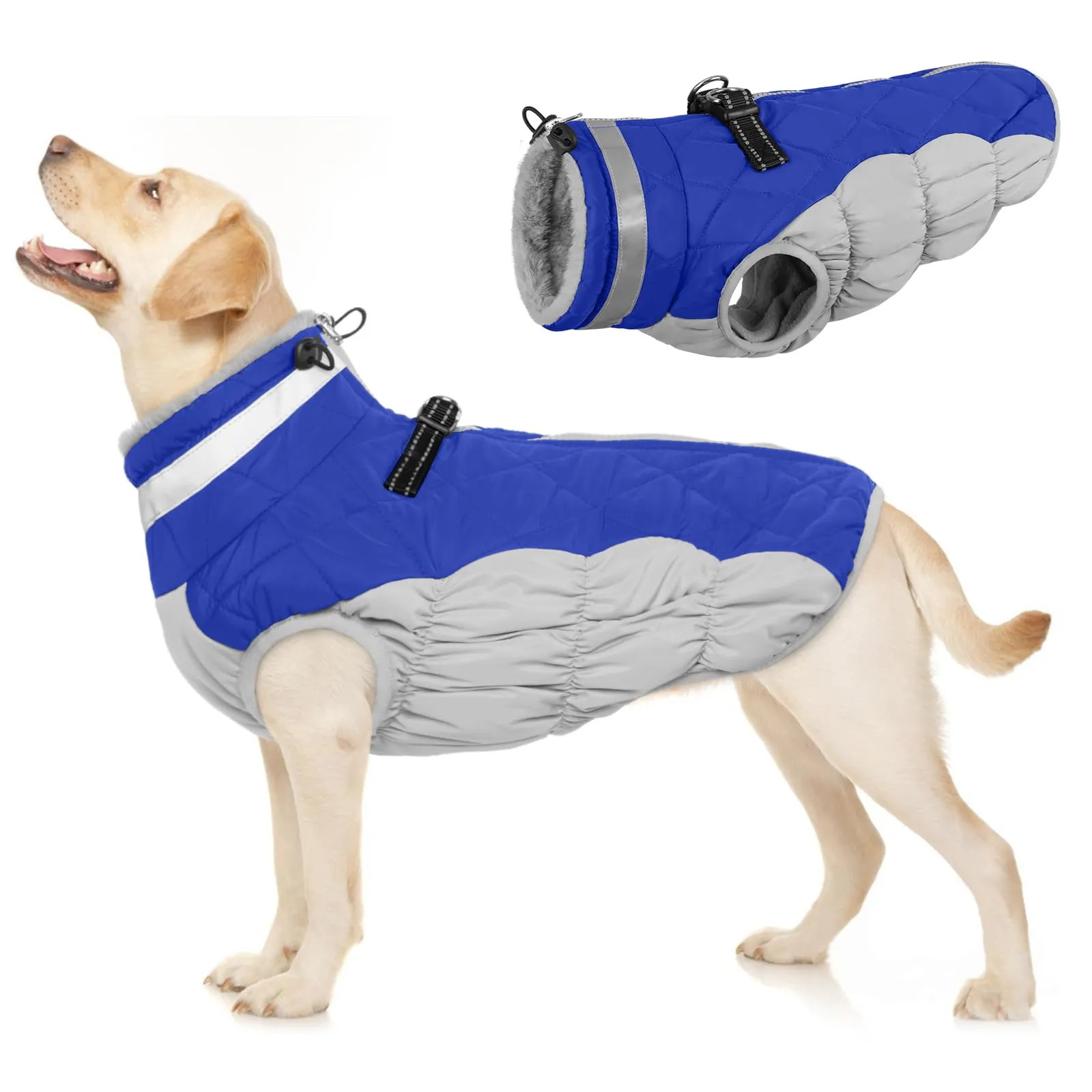 Giubbotto Per Cani Cane Taglia Media Felpa Maglioncino Blu - immagine 1