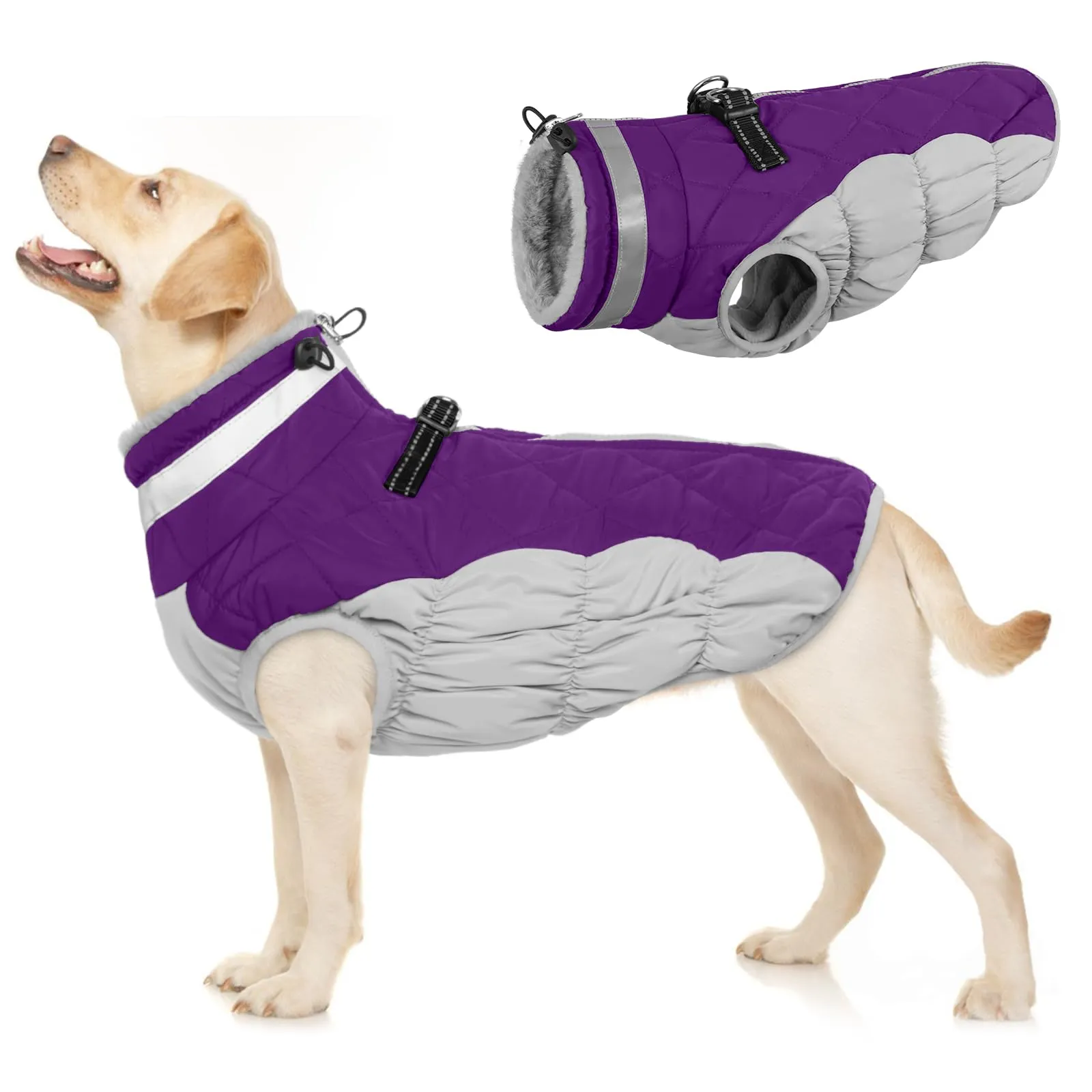 Giubbotto Per Cani, Cappottino Cane Taglia Media Felpa Per Cani Giubbino Cane Maglioncino per Cani (Viola, M) - immagine 1