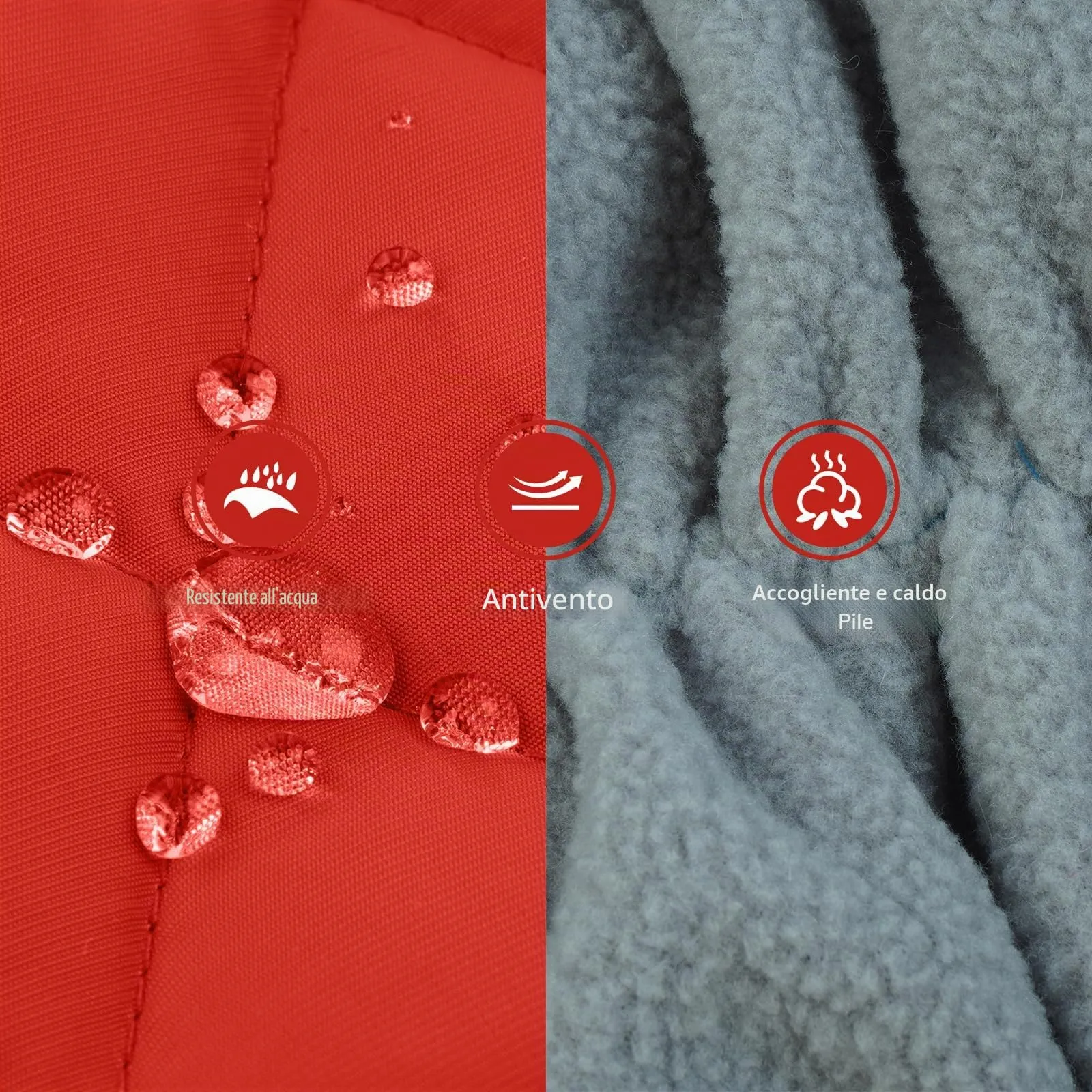 Cappotto Impermeabile per Cani Taglia Grande - Giacca Calda Invernale, Giubbotto Termico Piumino (Rosso, XL) - immagine 3