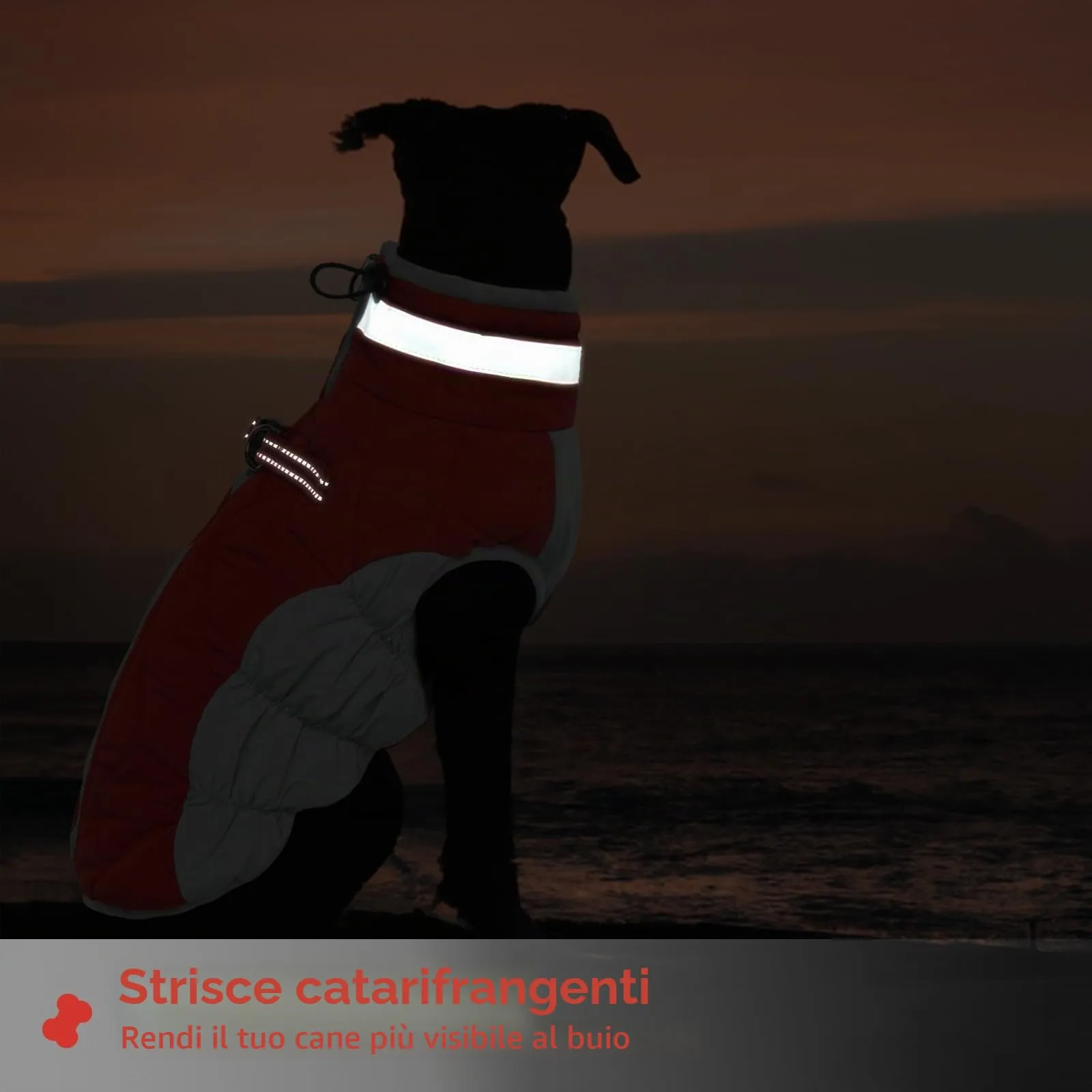 Cappotto Impermeabile per Cani Taglia Grande - Giacca Calda Invernale, Giubbotto Termico Piumino (Rosso, XL) - immagine 5