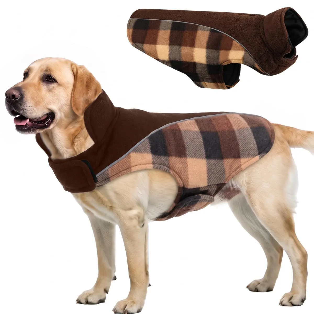 CITÉTOILE Cappotto Invernale per Cani, Giacca Calda e Antivento Marrone XXL - immagine 1
