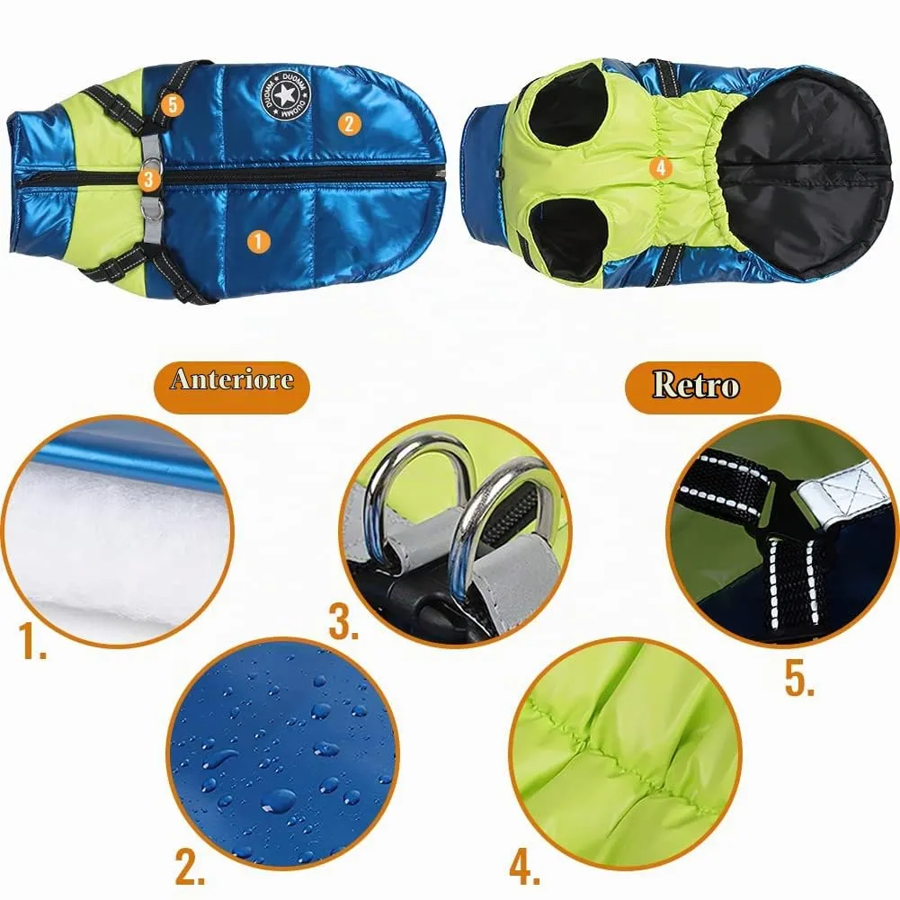 Cappotto Invernale per Cani, RosyFate Vestiti per Cani Piccoli, Giacca Cane Impermeabile, Gilet per Cani, Vestiti Caldi perr Animali Domestici, Antivento per Esterno (XL) - immagine 3