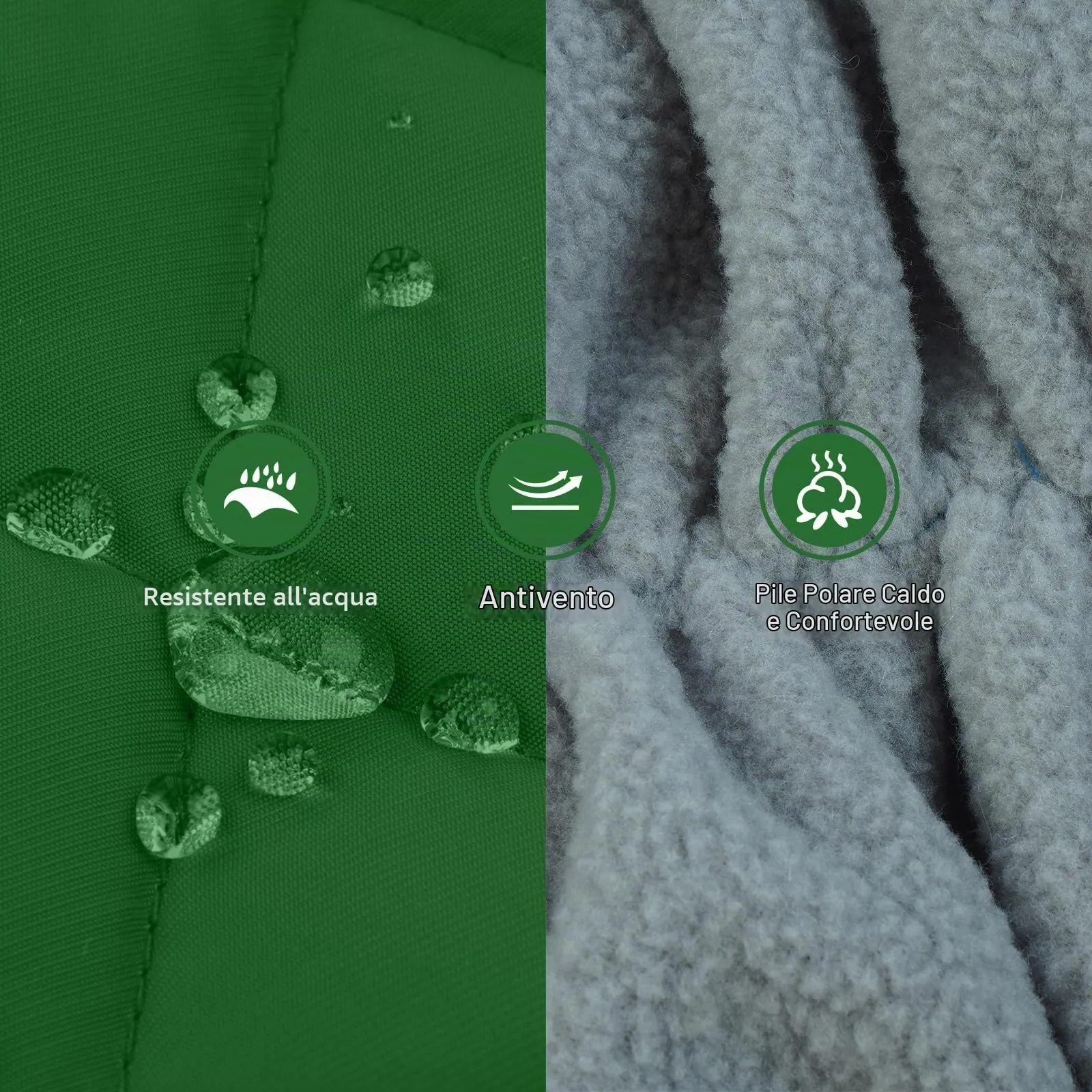 Cappottino Impermeabile Cani, Giacca Invernale Cani Calda Cappotti e Giubbotti per Cani Antivento Abbigliamento Invernale per Cani contro Freddo/Neve(Verde, L) - immagine 3