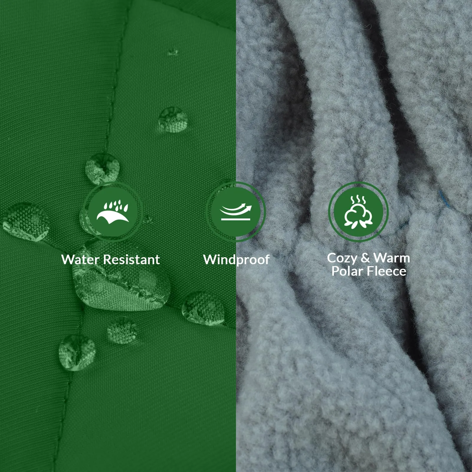 Giubbotto Per Cani Taglia Grande, Giacca Impermeabile Cane, Cappotto Pile Labrador (Verde, 2XL) - immagine 3