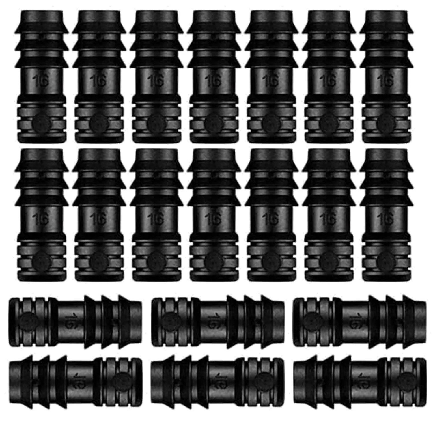 20Pcs Connettori per Tubo per Sistema di Irrigazione da 16 mm, BetterJonny Kit di Raccordi per Irrigazione Connettore per irrigazion per Tubi da 16 mm per Impianti di Irrigazion, Tappo - immagine 1