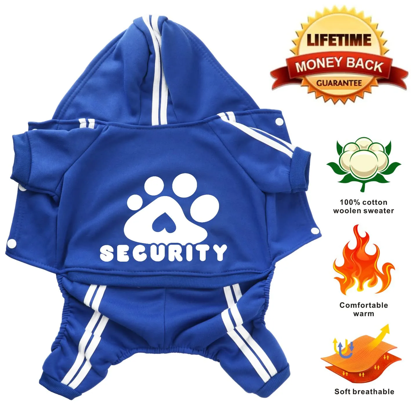 Dolahovy Felpa con cappuccio per cani Abbigliamento animali domestici Maglioni cuccioli autunno inverno Cappotti in pile cani Abito cane cotone per Chihuahua Small Medium Cani - immagine 6