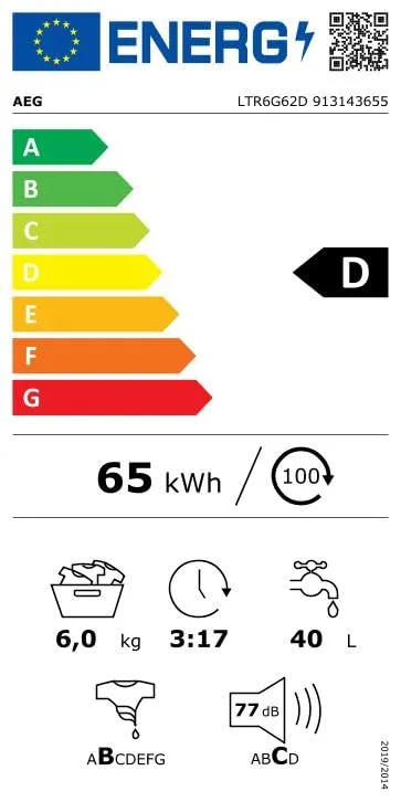 AEG Serie 6000 Lavatrice a Carica Dall'alto, 6 kg, LTR6G62D, Classe D, Tecnologia ProSense, Opzione SoftPlus, Programma Eco TimeSave, 850x400x620 mm, Bianco - immagine 7