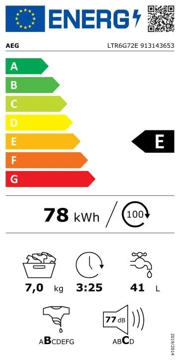 AEG ProSense Serie 6000 Lavatrice a carica dall'alto LTR6G72E, 7 kg, opzione SoftPlus, programma Eco TimeSave, colore bianco - immagine 7