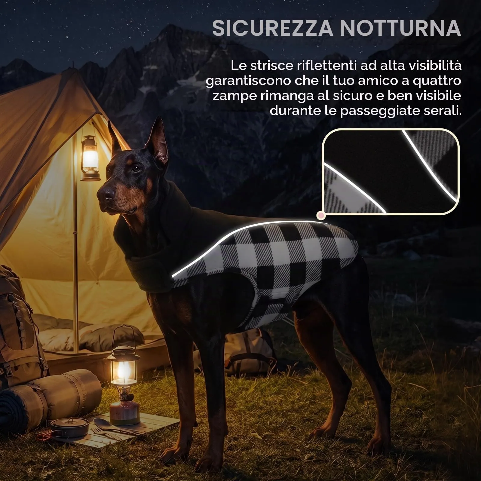 CITÉTOILE Cappotto Invernale per Cani, Giacca Calda e Antivento Nero M - immagine 5