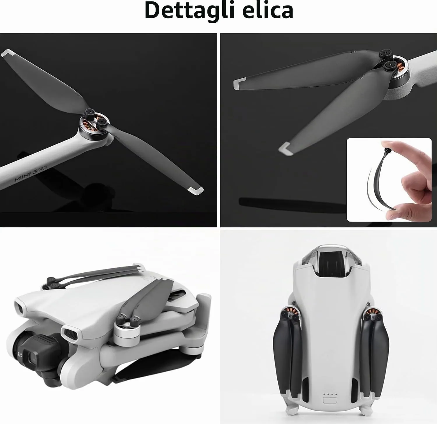 Bocguy Eliche Mini 3 Pro / 4 Pro, 16 Pcs Mini 3 Pro / 4 Pro Eliche Accessori Sostituzione Drone con 24 Viti & 2 Cacciavite, Basso Rumore & Stabile (Argento) - immagine 3