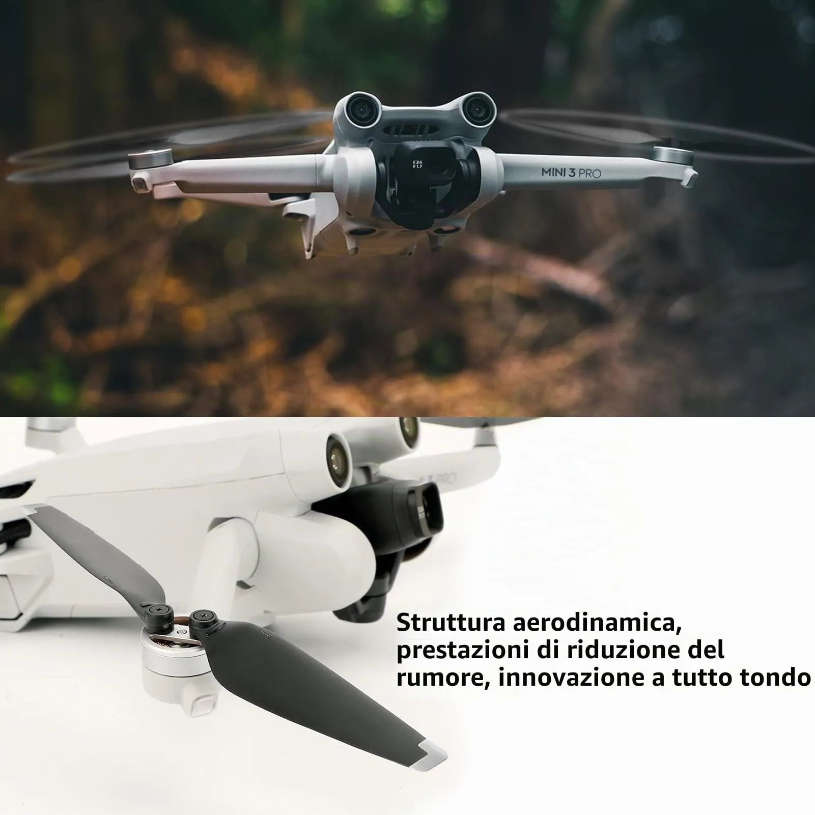 Bocguy Eliche Mini 3 Pro / 4 Pro, 16 Pcs Mini 3 Pro / 4 Pro Eliche Accessori Sostituzione Drone con 24 Viti & 2 Cacciavite, Basso Rumore & Stabile (Argento) - immagine 4