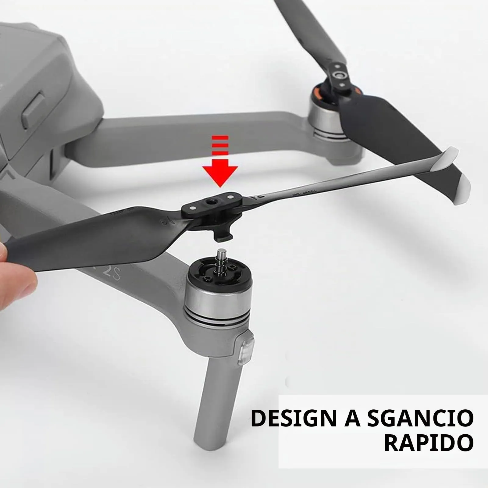 Bocguy 4 Pcs Eliche Mavic Air 2 / Air 2S, 7328 Eliche per Mavic Air 2S / 2 Accessori Accessori Sostituzione Drone con Design a Rilascio Rapido, Basso Rumore & Stabile (Argento) - immagine 4