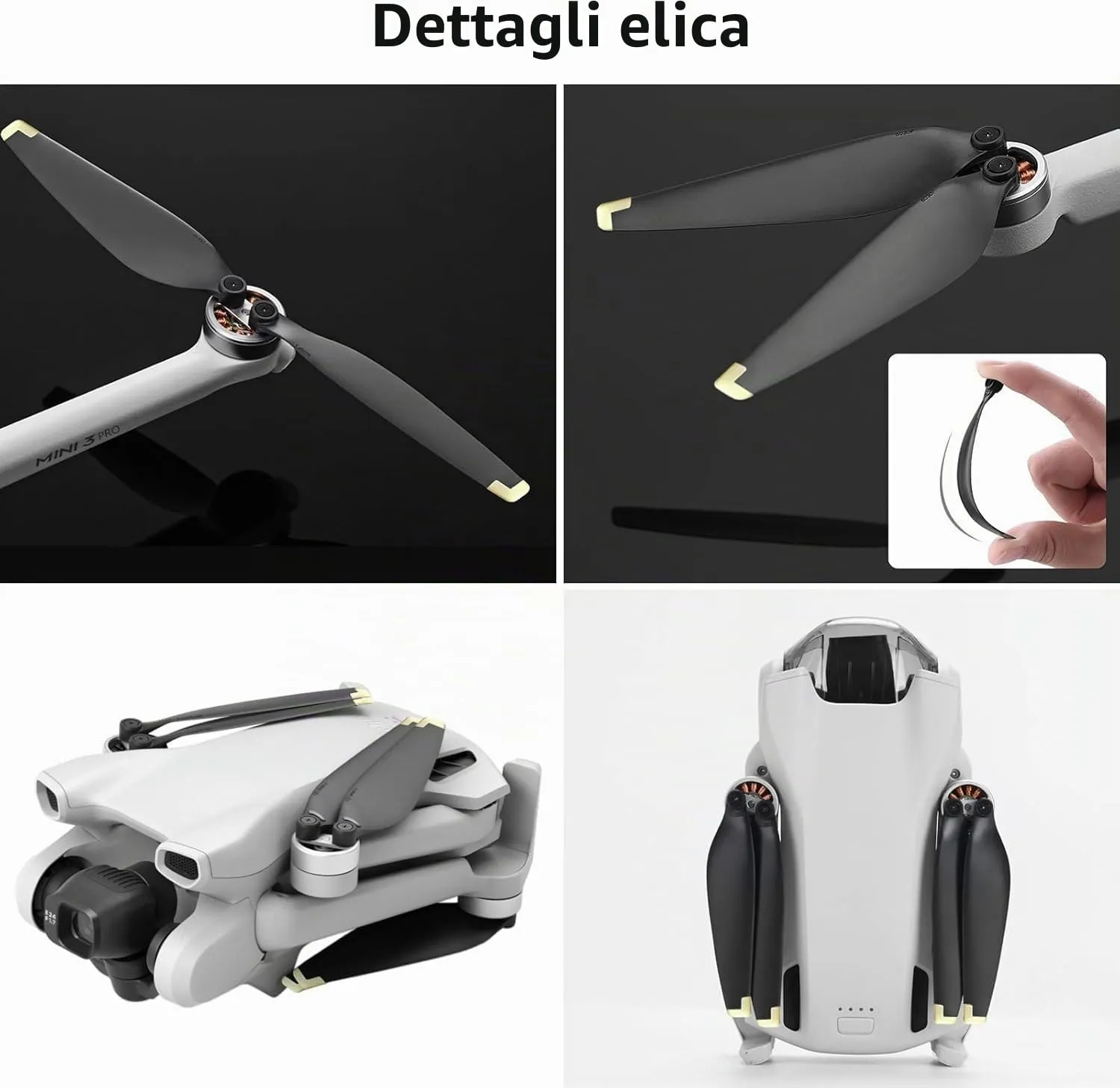 Bocguy Mini elica 3/4 Pro, 16 pezzi di ricambio per DJI Mini 3/4 Pro (oro) - immagine 3