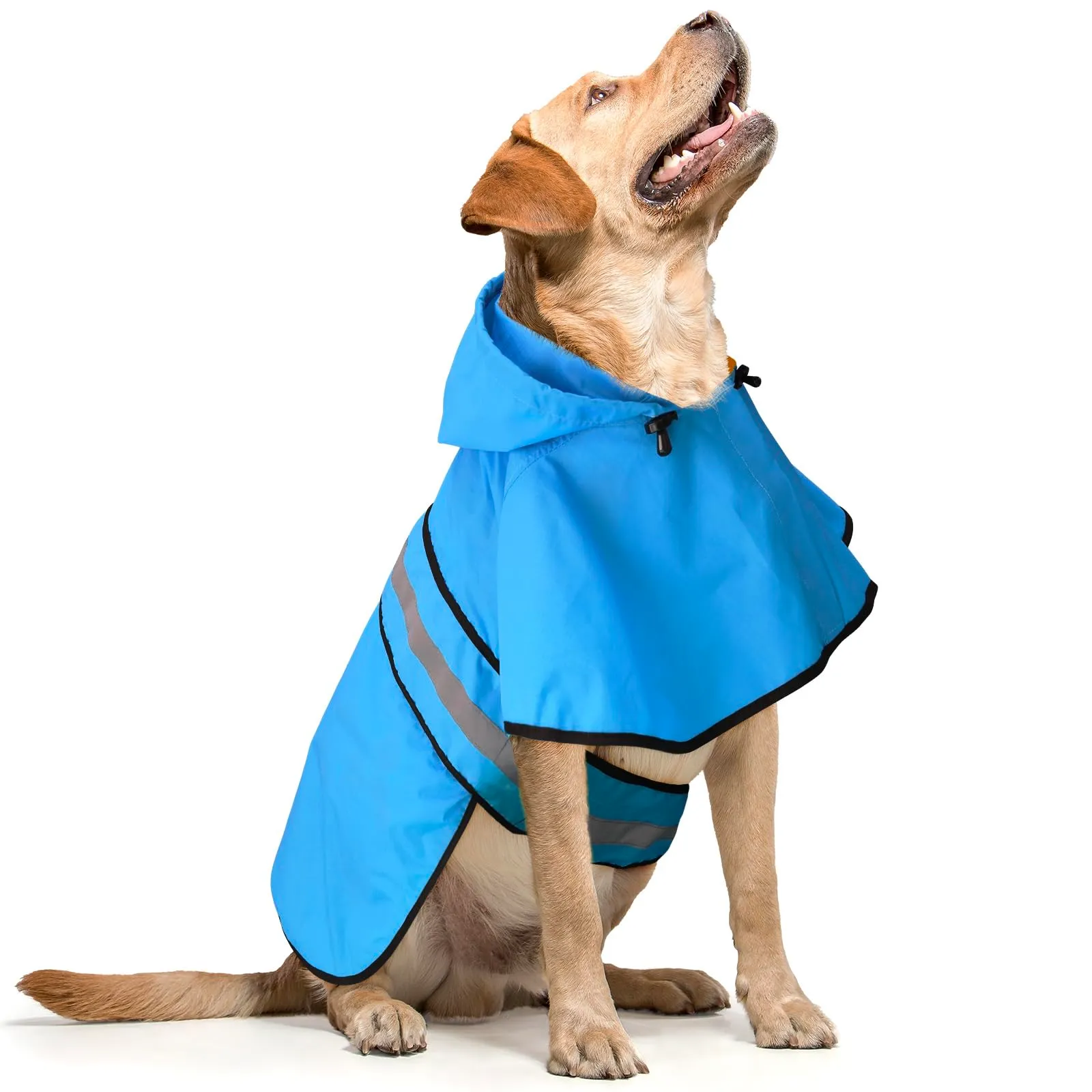 Domagiker - Impermeabili per cani con cappuccio, impermeabili regolabili con riflessione per cani, giacca antivento per cani, poncho impermeabile per cani di taglia piccola, media e grande (Piccola - immagine 7