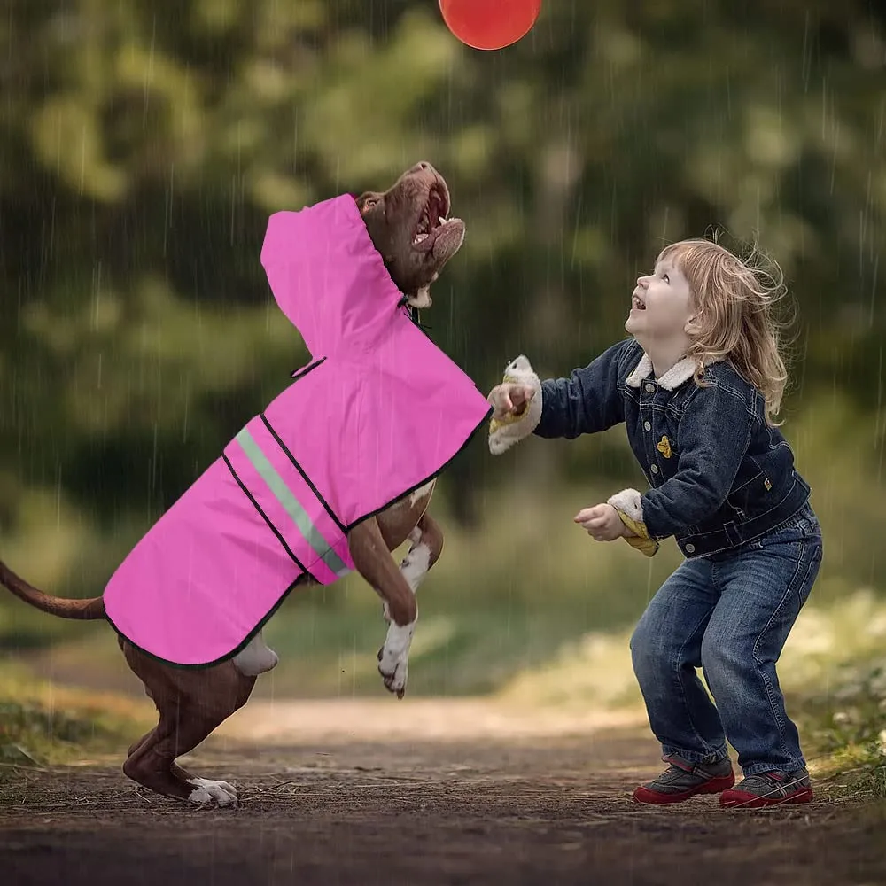Domagiker Impermeabili per Cani - Impermeabili con Cappuccio per Cani, Cappotto Antipioggia per Cani Regolabile Riflettente, Giacca Antipioggia Antivento per Cani Poncho Antipioggia per Animali per - immagine 7