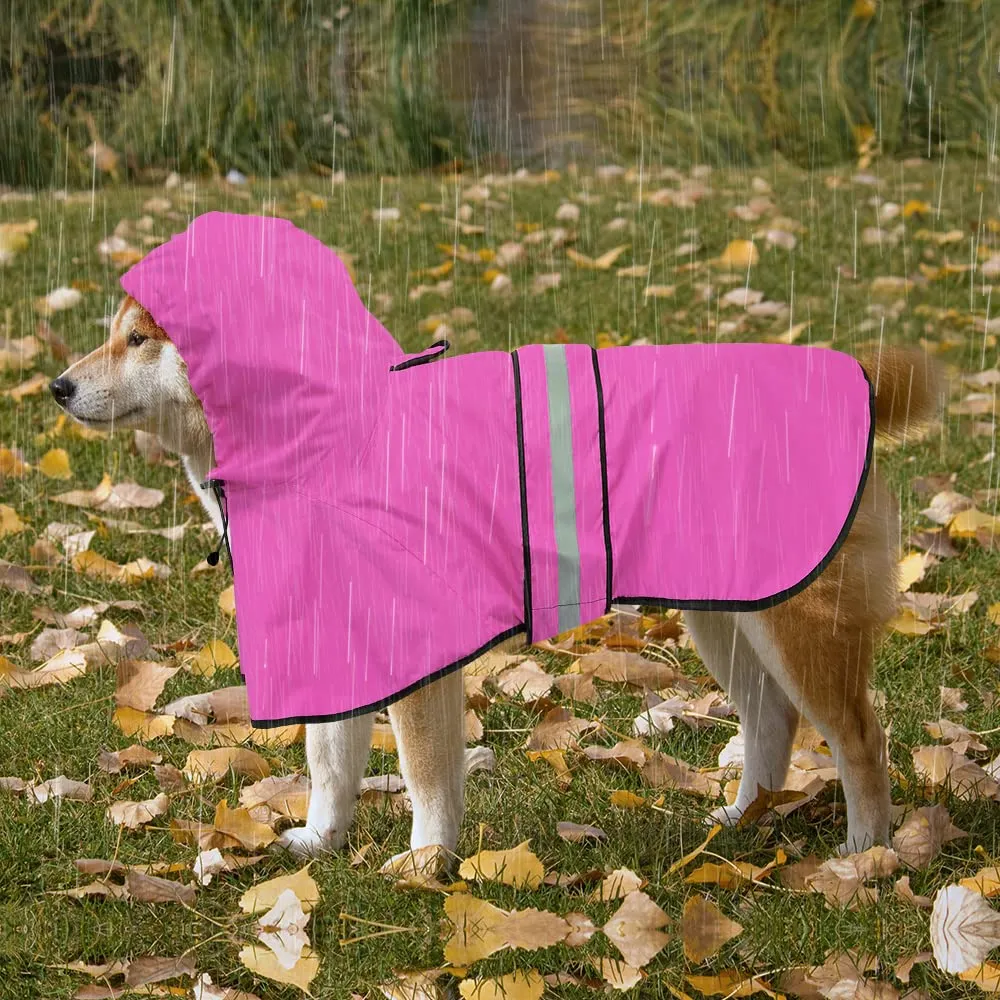 Domagiker Impermeabili per Cani - Impermeabili con Cappuccio per Cani, Cappotto Impermeabile per Cani Regolabile Riflettente, Giacca Impermeabile Antivento per Cani Poncho Impermeabile per Animali per - immagine 4
