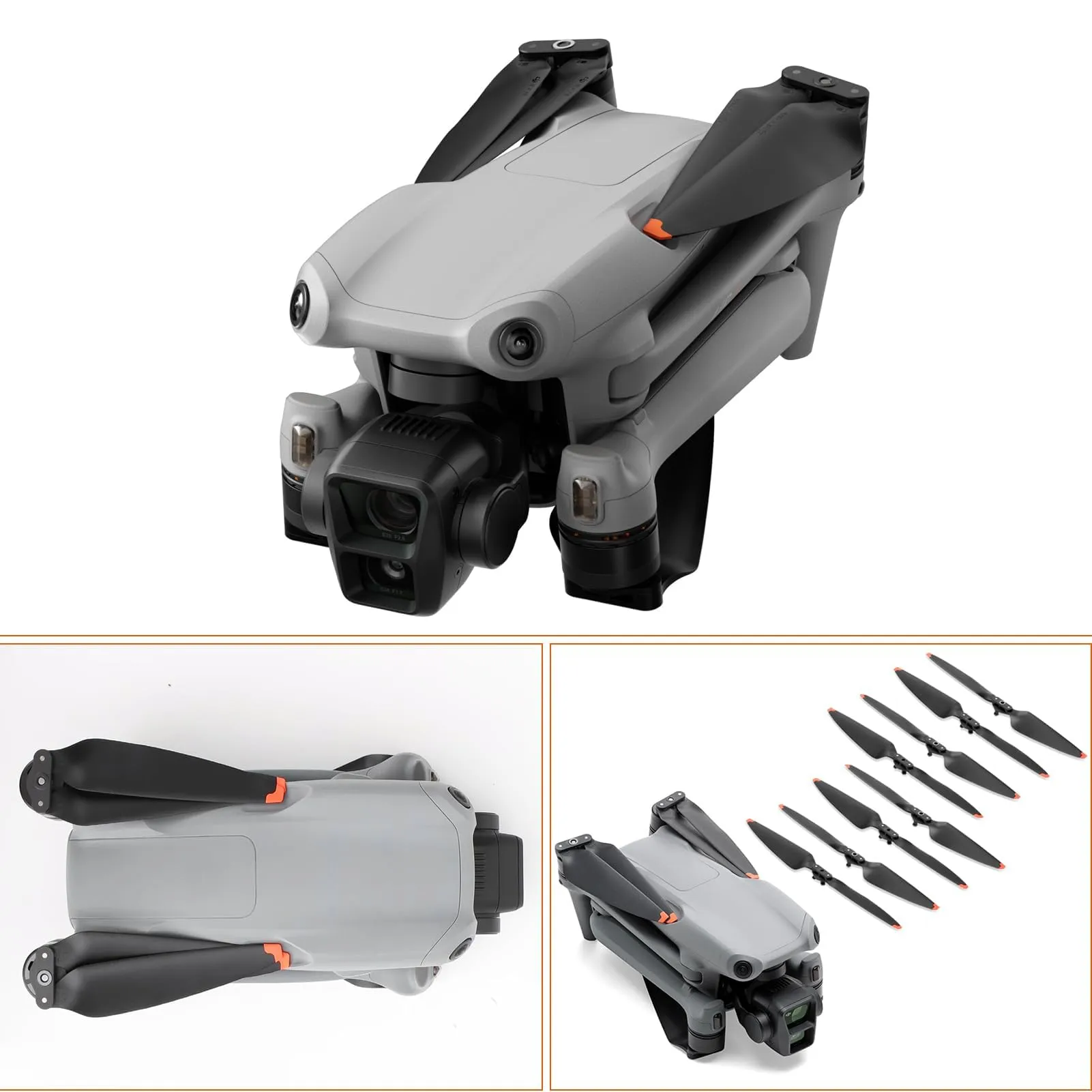 Bocguy 8 Pcs Eliche Air 3, Modello 8747F Eliche Air 3 Accessori Sostituzione Drone con Design a Rilascio Rapido, Basso Rumore & Stabile (Arancia) - immagine 2