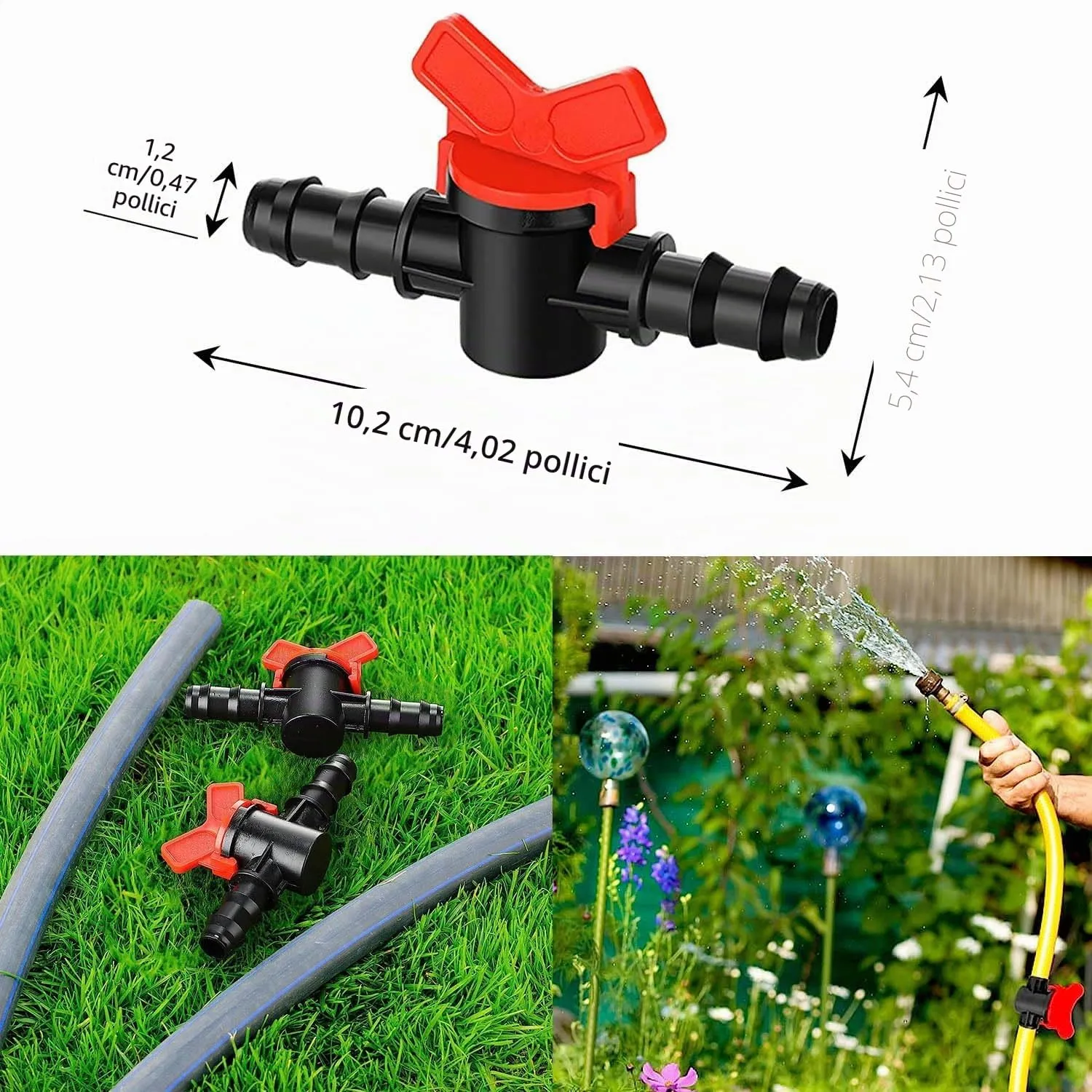 44Pcs Raccordi per Ala Gocciolante, BetterJonny Kit di Raccordi per Irrigazione per Tubi per 16mm Impianto di Irrigazione a Goccia Tee Gomiti Accoppiamento Chiusura Terminale Tappi Terminali - immagine 2