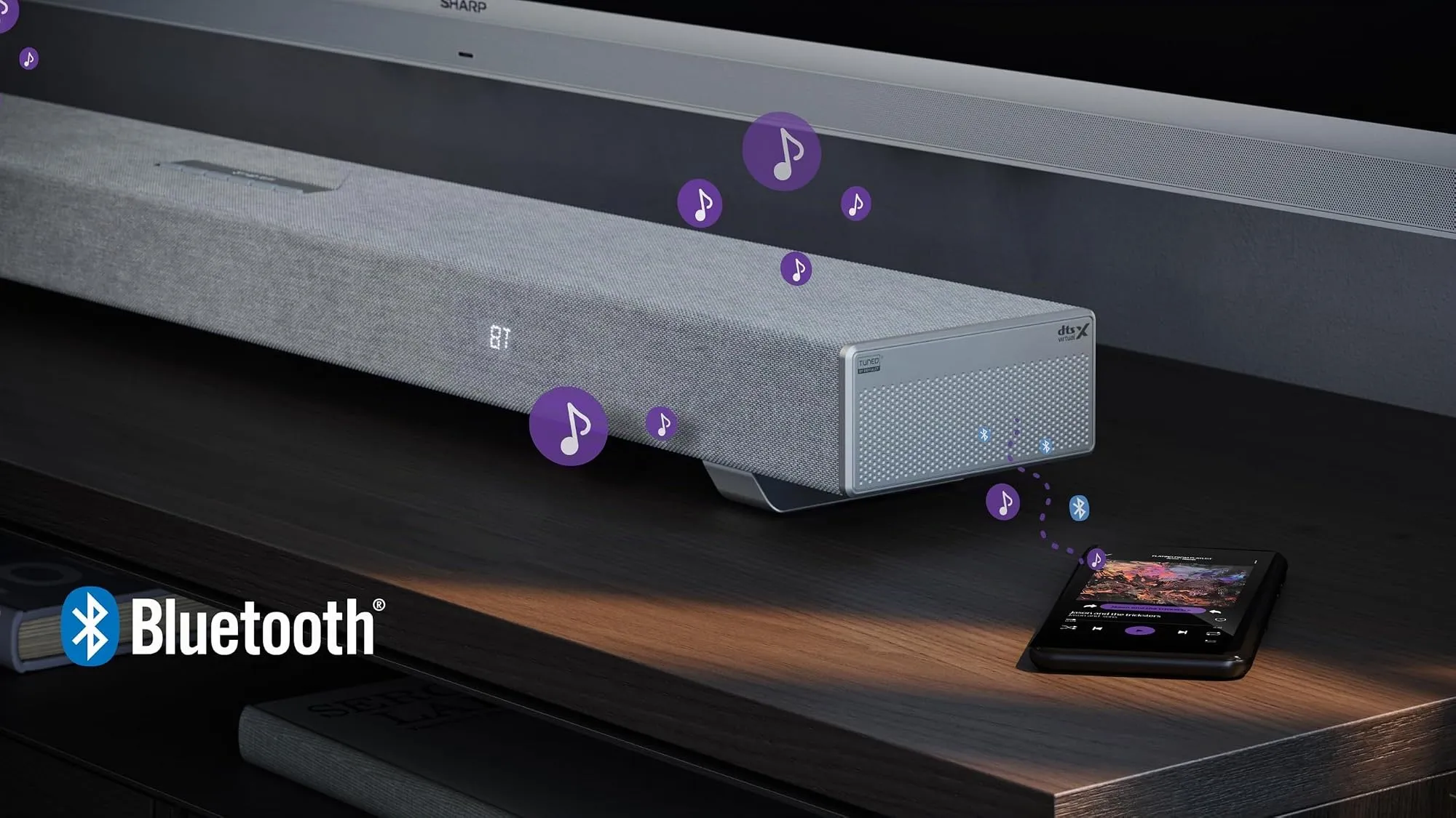 Sharp Q Soundbar per TV HT-SBW53121(SL) – Argento – 550W 3.1.2 Dolby Atmos - immagine 8