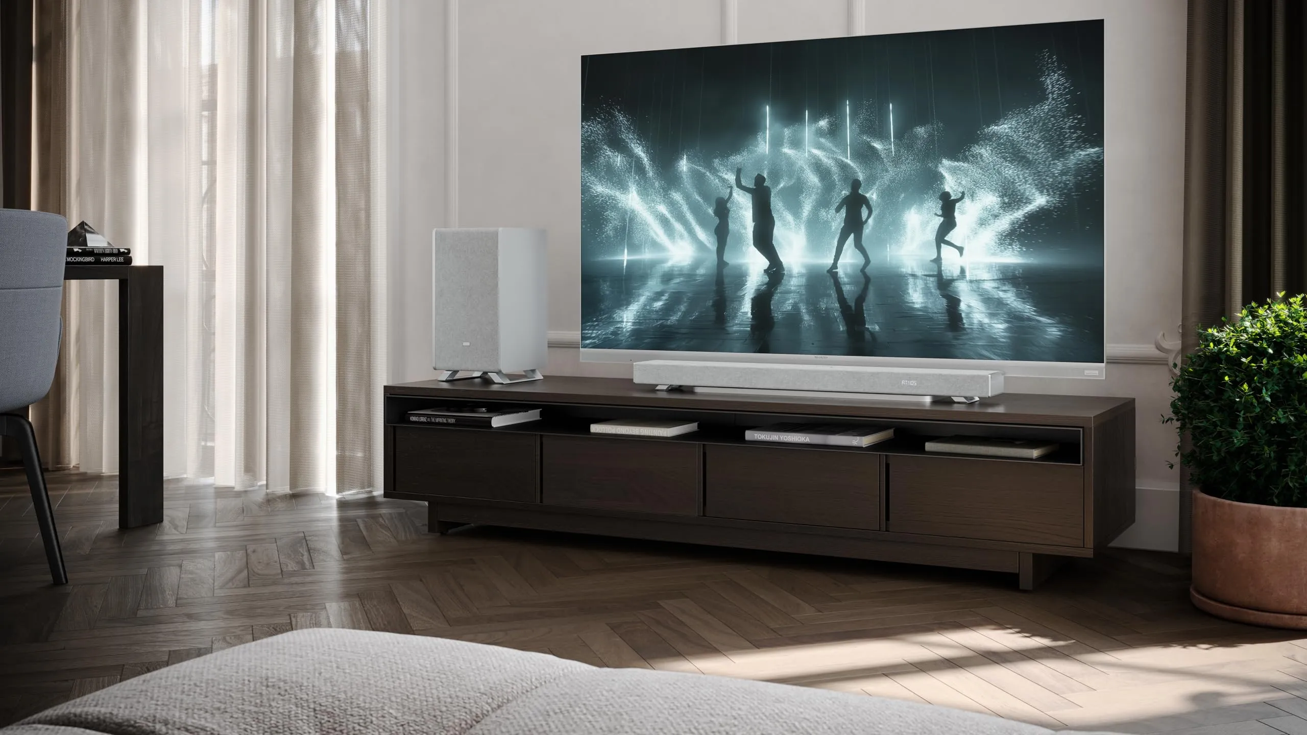 Sharp Q Soundbar per TV HT-SBW53121(SL) – Argento – 550W 3.1.2 Dolby Atmos - immagine 11