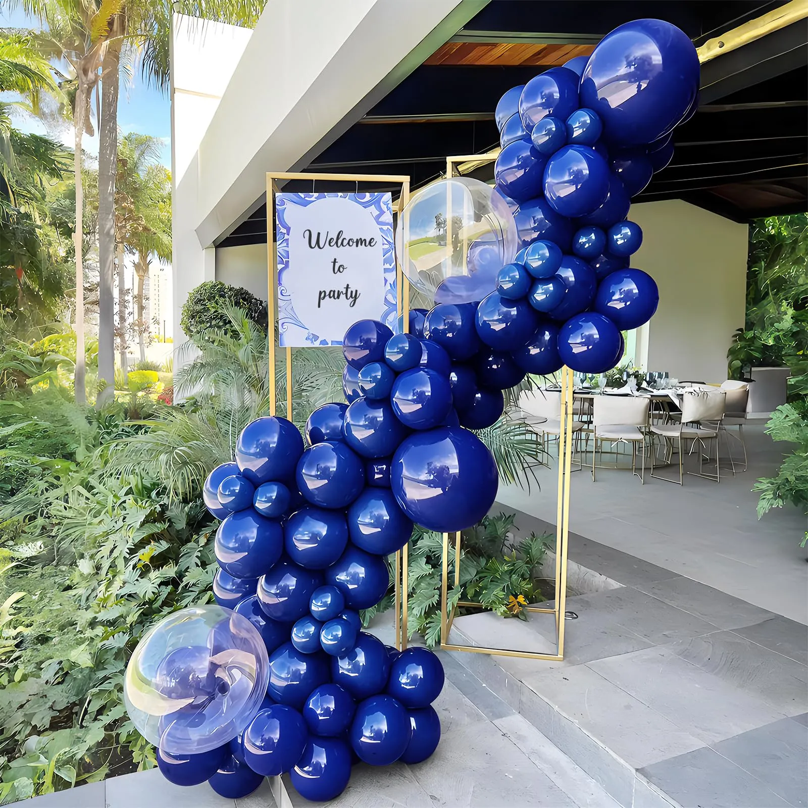 Unisun Palloncini Blu Marina, 50Pz 12 Pollici, Palloncini Lattice Blu Scuro - immagine 5
