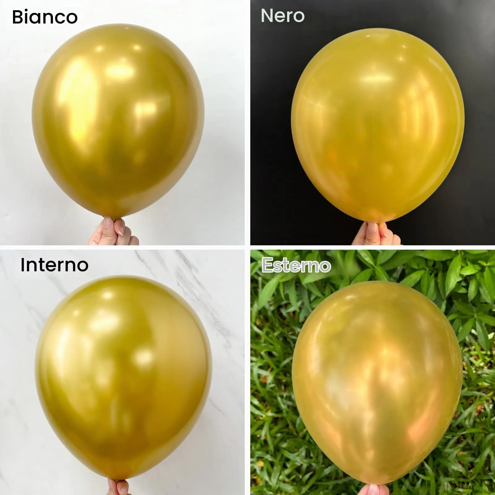 Unisun Palloncini Oro, 50Pz 12 Pollici Palloncini Cromati Metallizzato Oro - immagine 3
