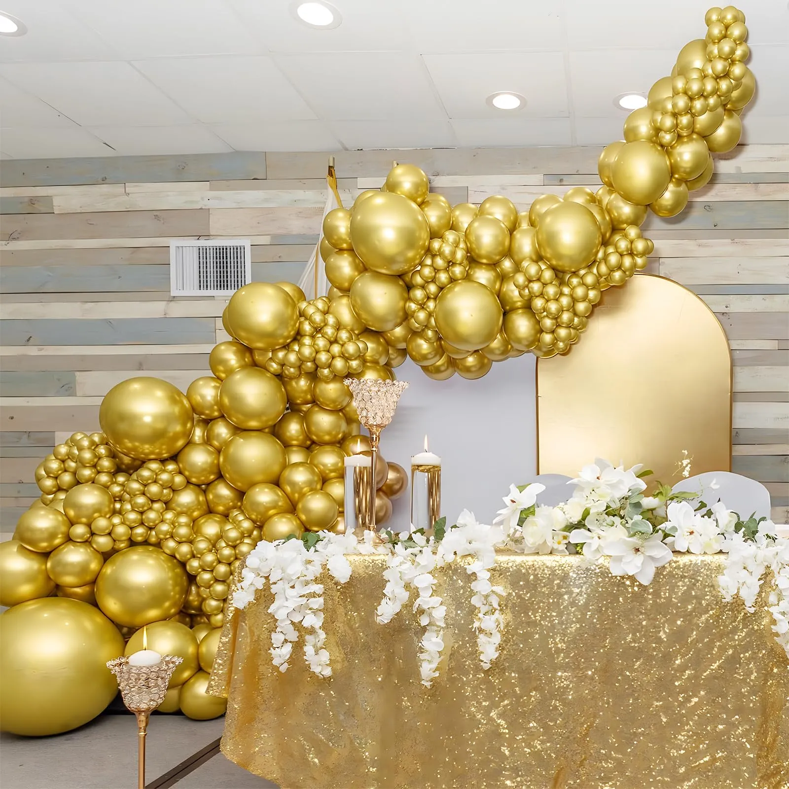 Unisun Palloncini Oro, 50Pz 12 Pollici Palloncini Cromati Metallizzato Oro - immagine 4