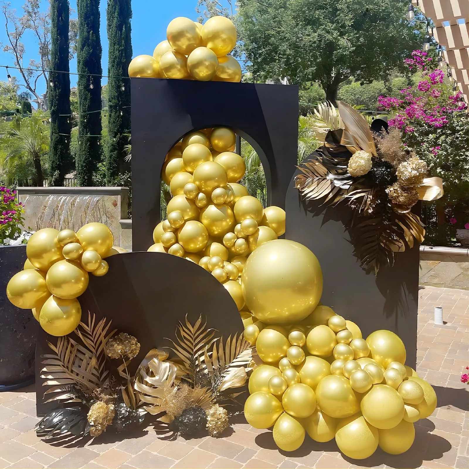 Unisun Palloncini Oro, 50Pz 12 Pollici Palloncini Cromati Metallizzato Oro - immagine 5