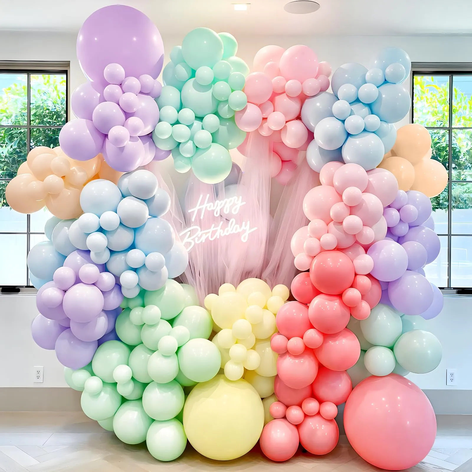 Unisun Palloncini Arcobaleno Pastello,50Pz 12 Pollici Palloncini Multicolor - immagine 5