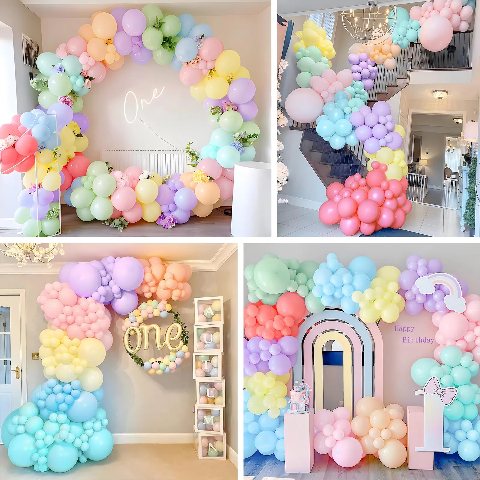 Unisun Palloncini Arcobaleno Pastello,50Pz 12 Pollici Palloncini Multicolor - immagine 7
