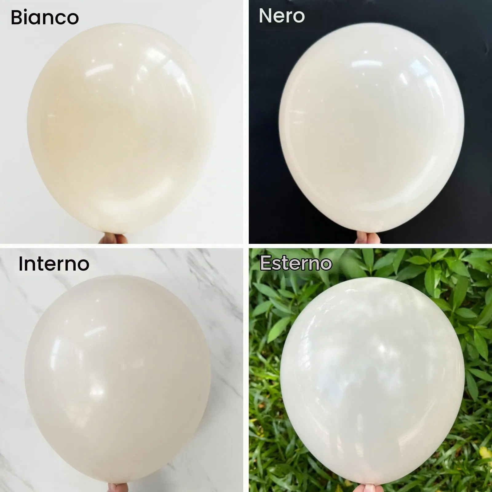 Unisun Palloncini Crema, 50 Pz 12 Pollici Palloncini Beige Bianco Sabbia - immagine 3
