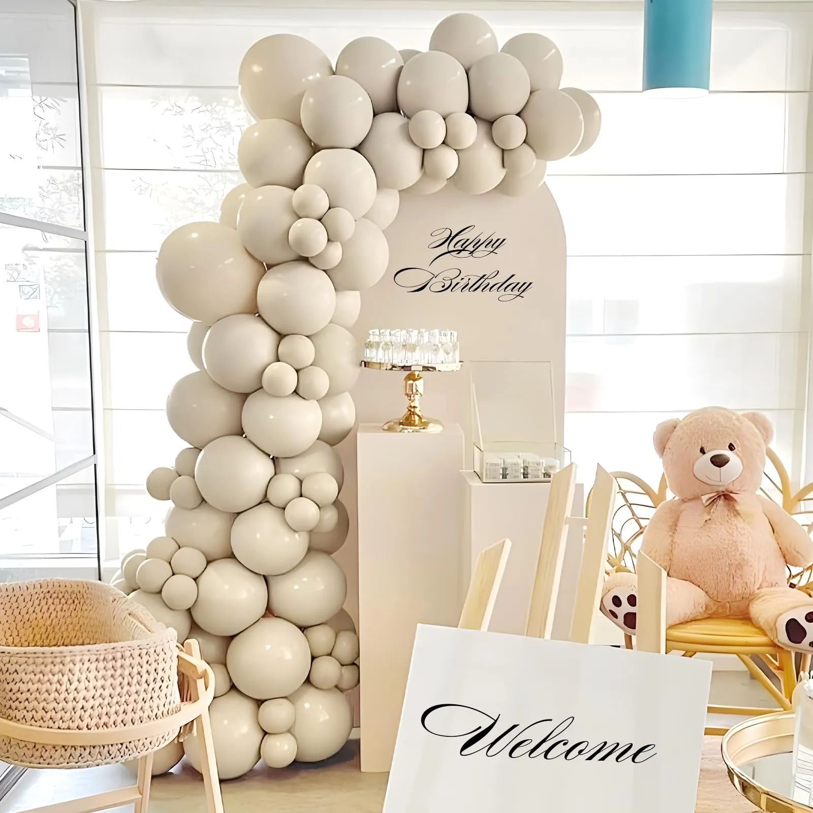 Unisun Palloncini Crema, 50 Pz 12 Pollici Palloncini Beige Bianco Sabbia - immagine 4