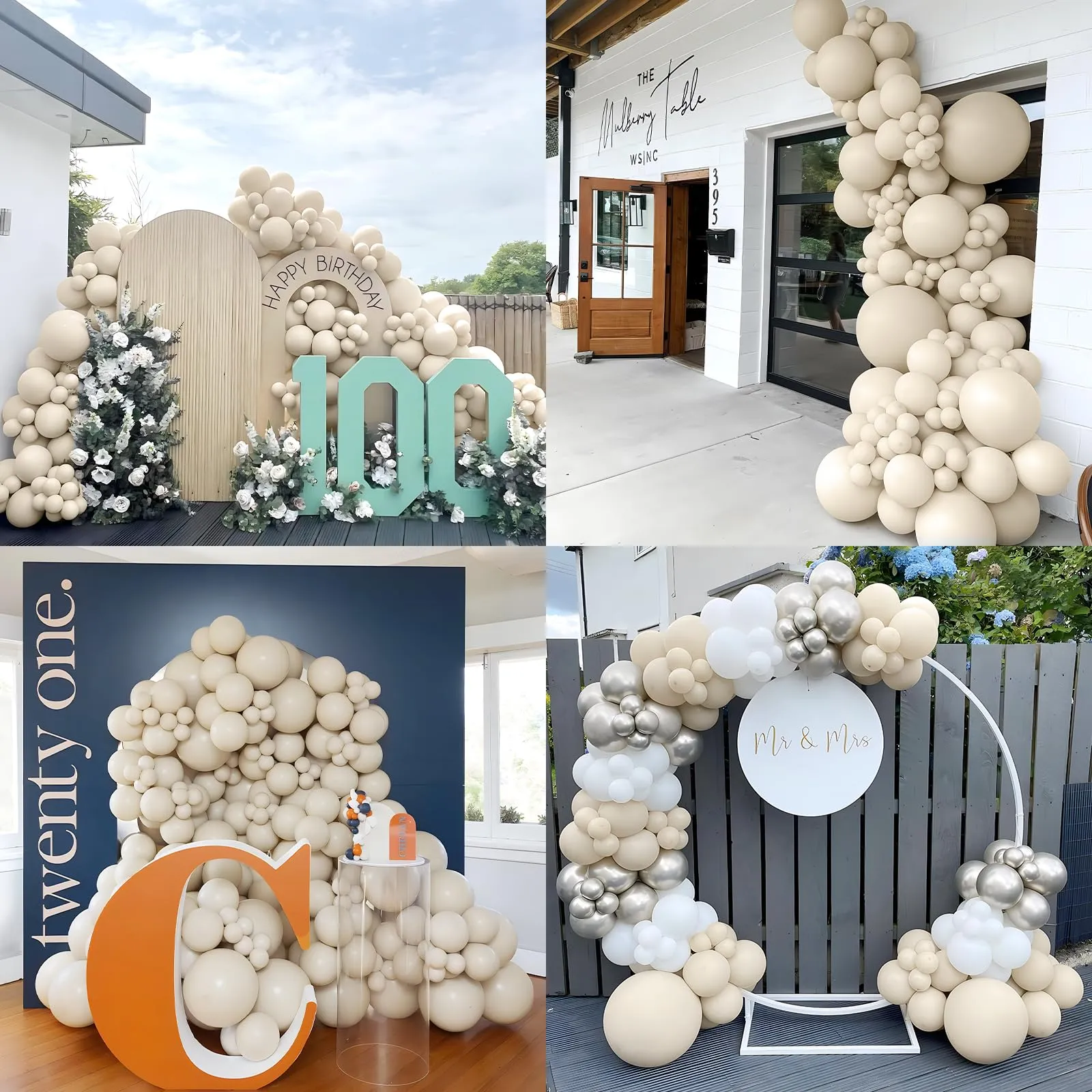 Unisun Palloncini Crema, 50 Pz 12 Pollici Palloncini Beige Bianco Sabbia - immagine 7